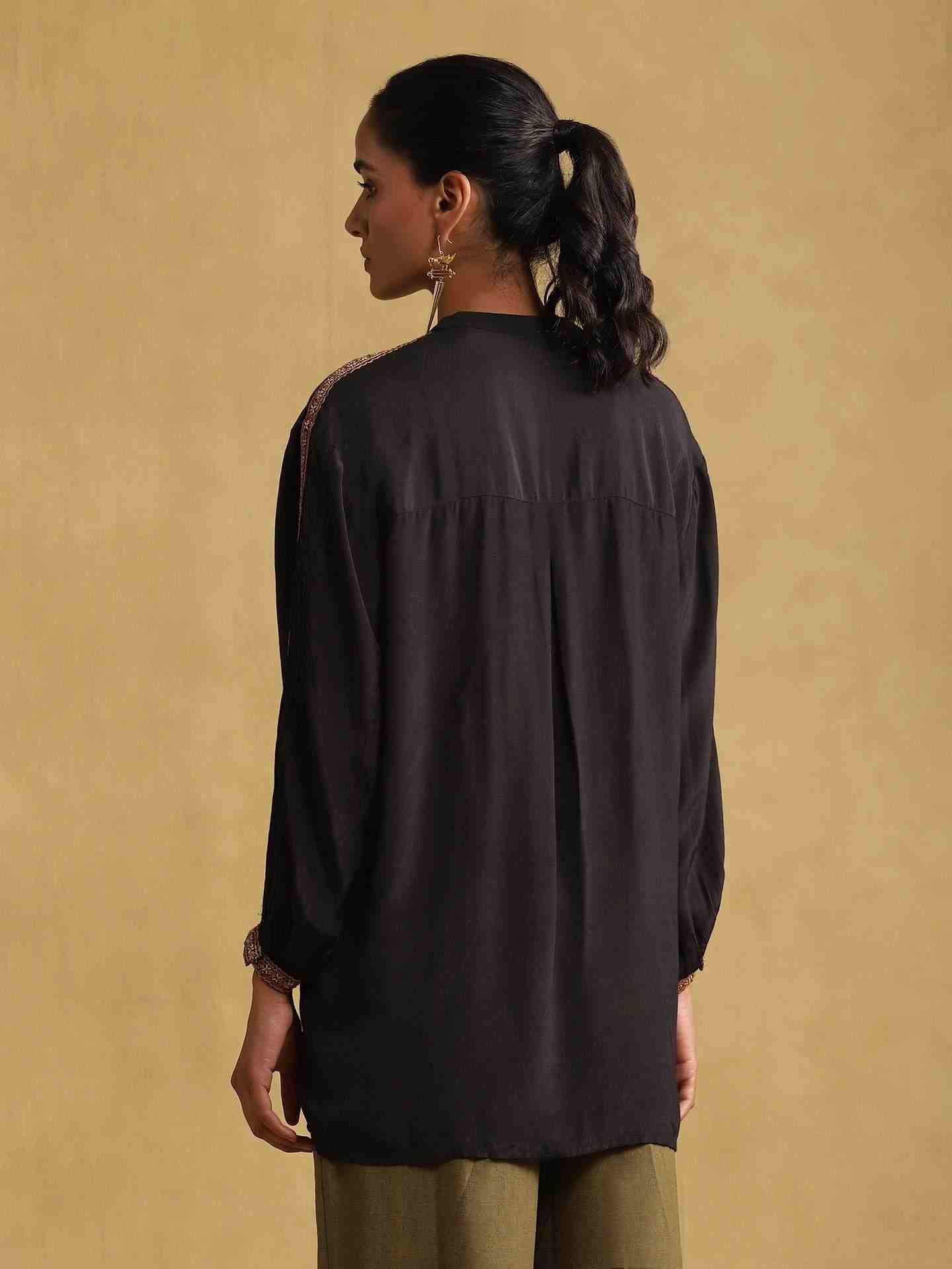 Black Zora Crepe Shirt