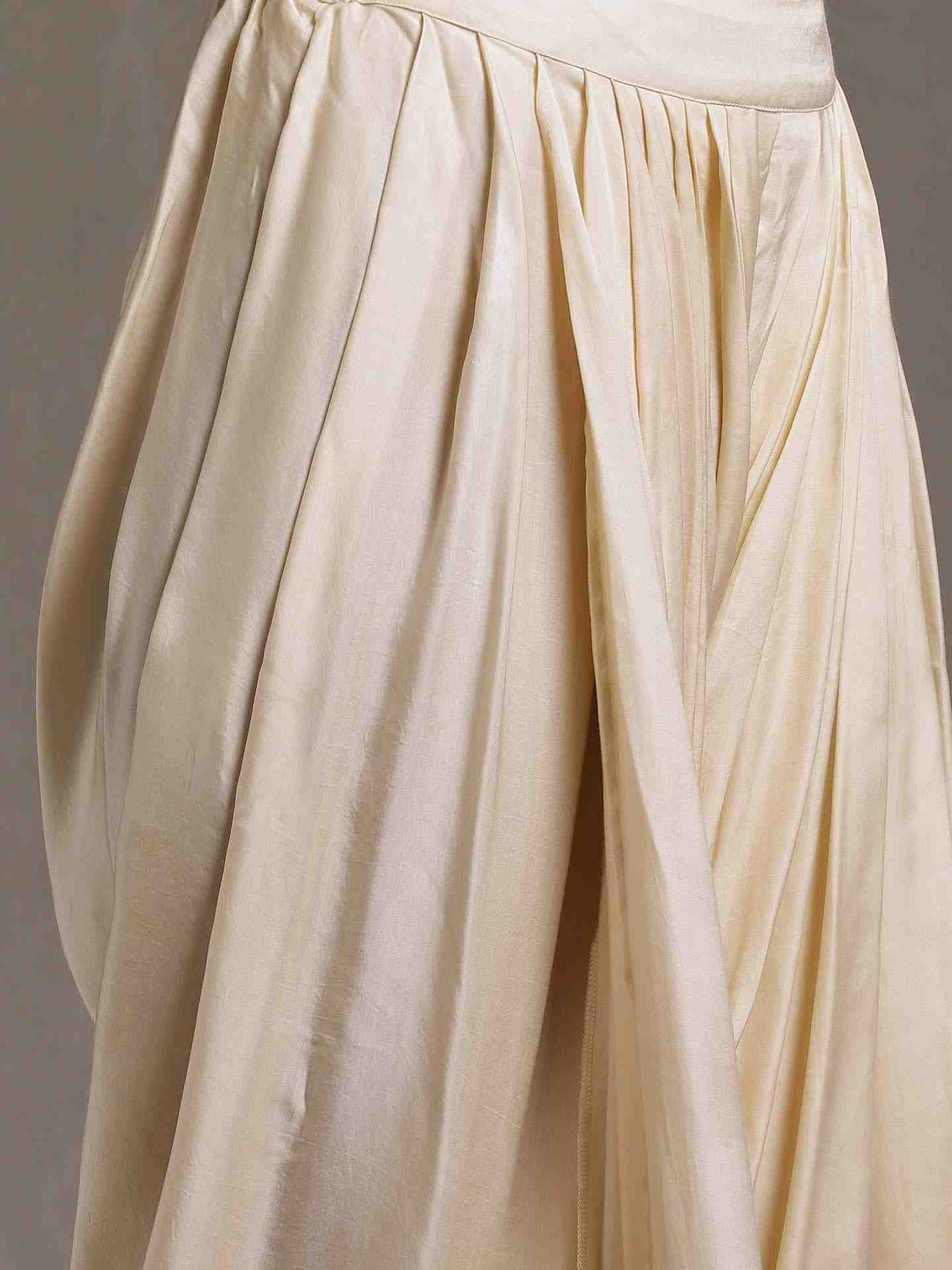 Ecru Solid Dhoti Pants