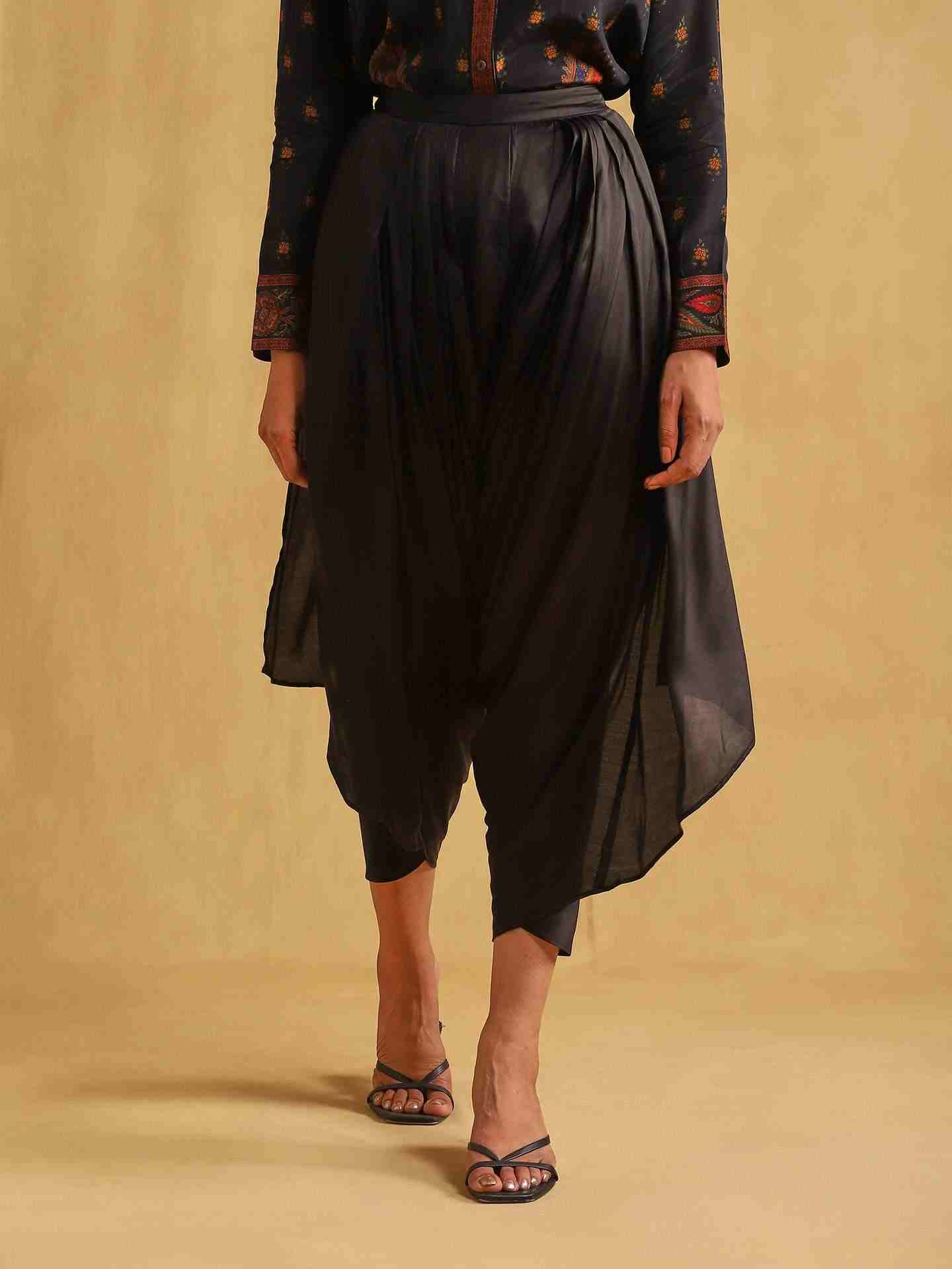 Black Pantalon Dhoti Pants