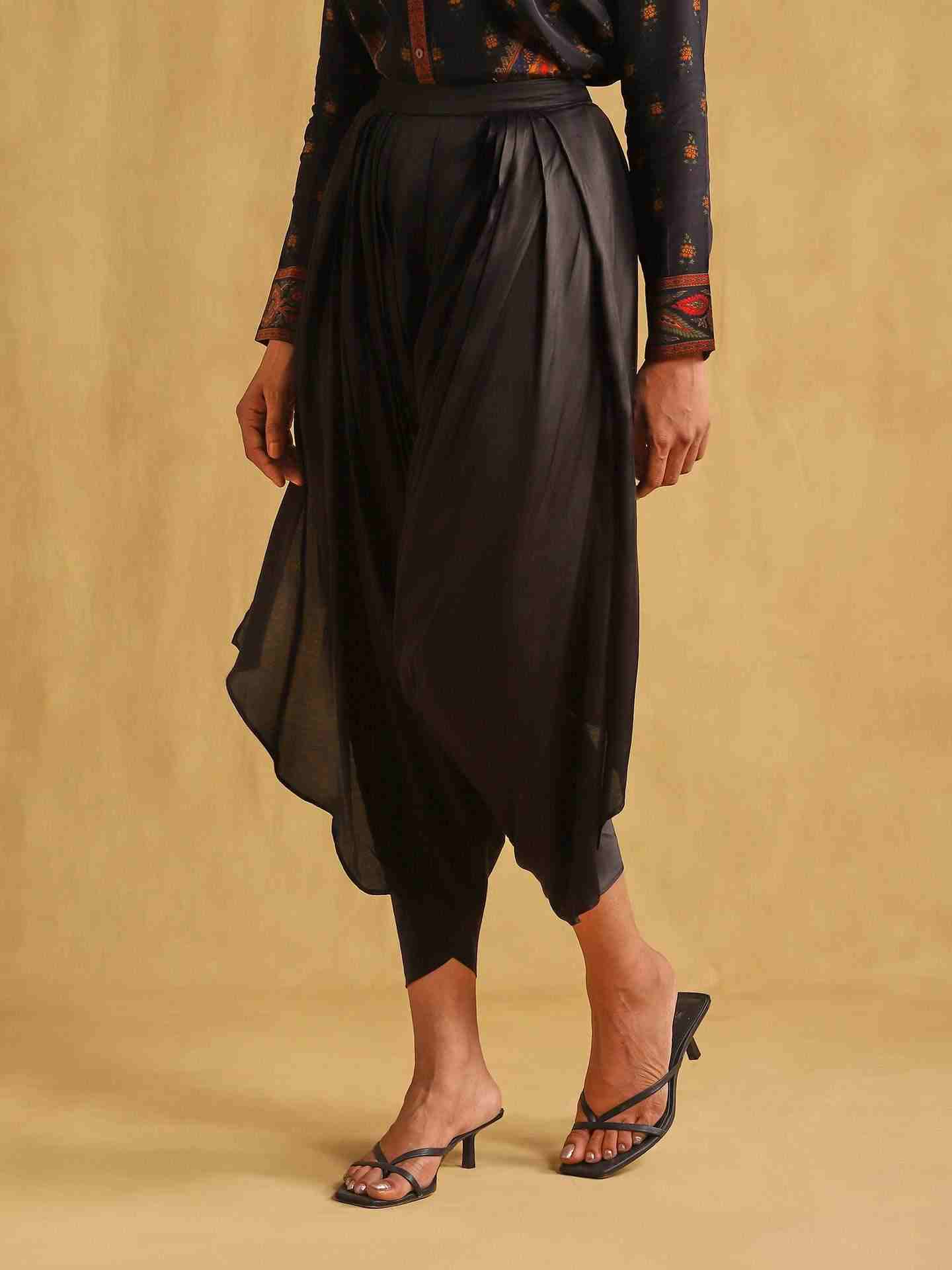 Black Pantalon Dhoti Pants