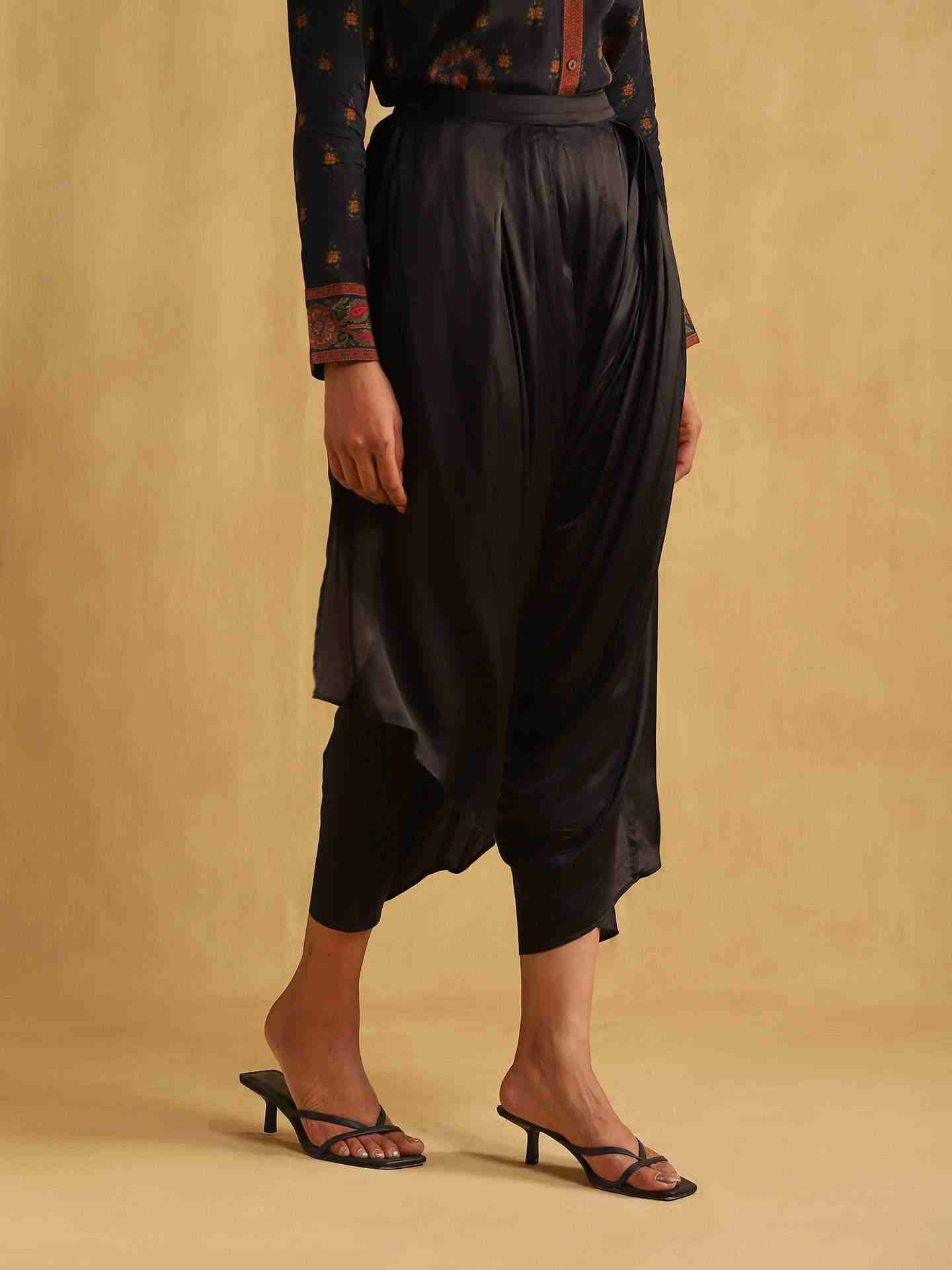 Black Pantalon Dhoti Pants