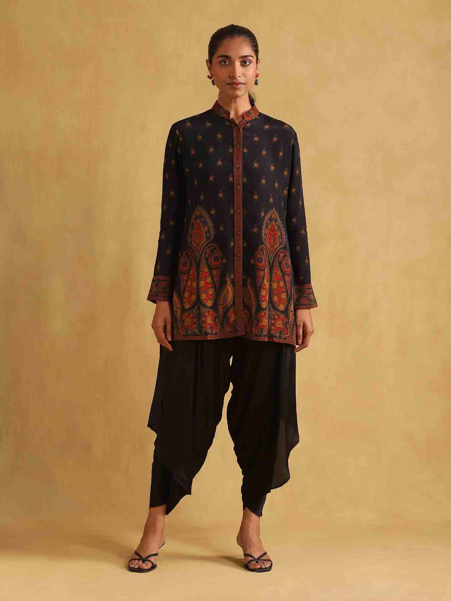 Black Pantalon Dhoti Pants