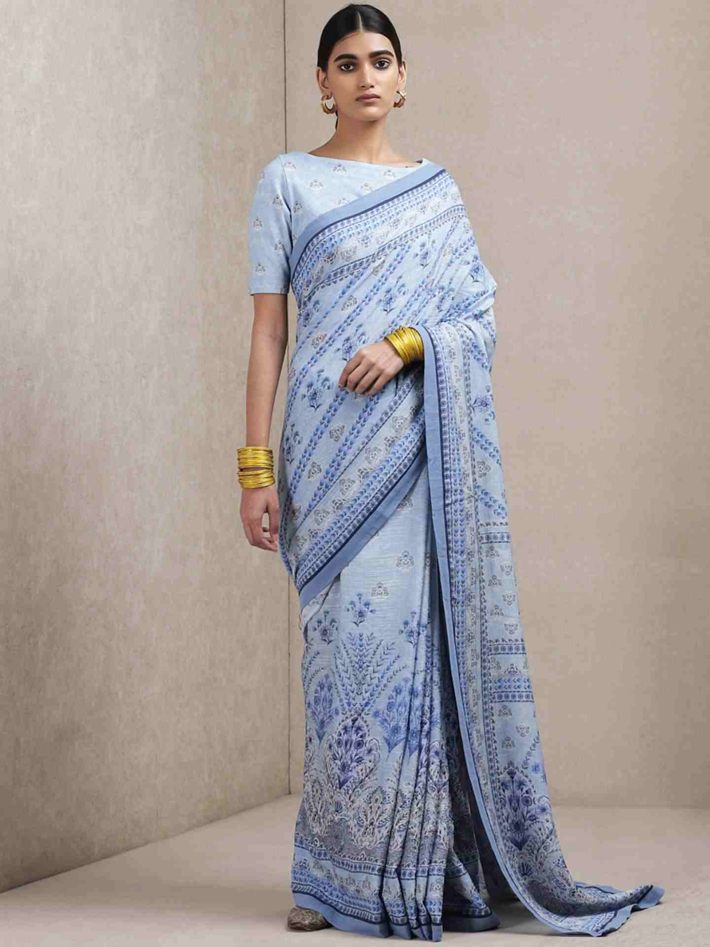 Blue Azmi Saree