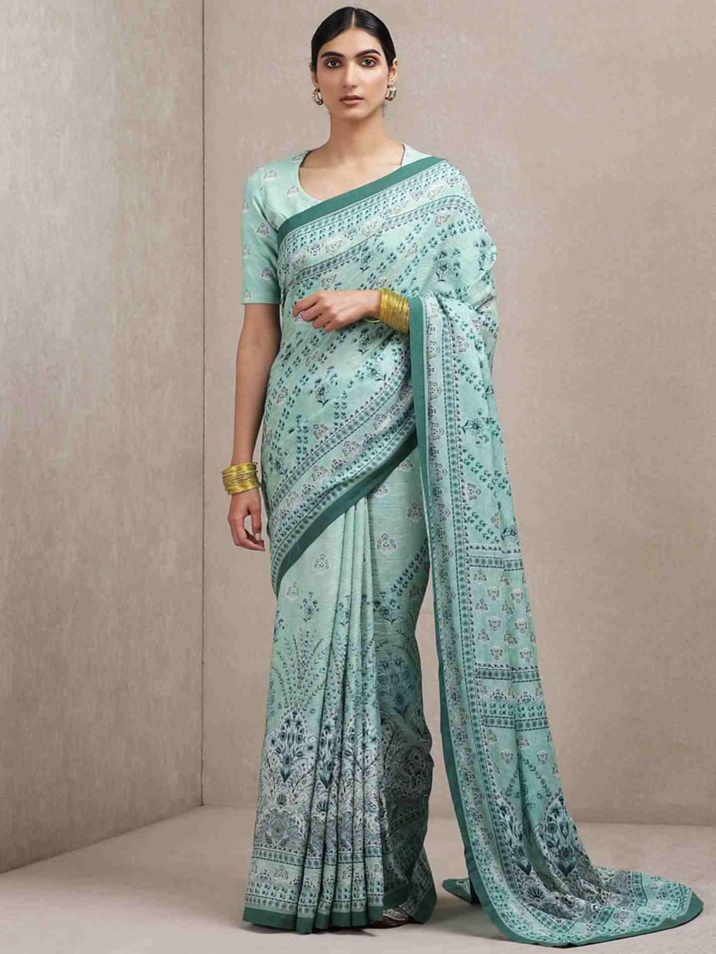 Green Azmi Saree