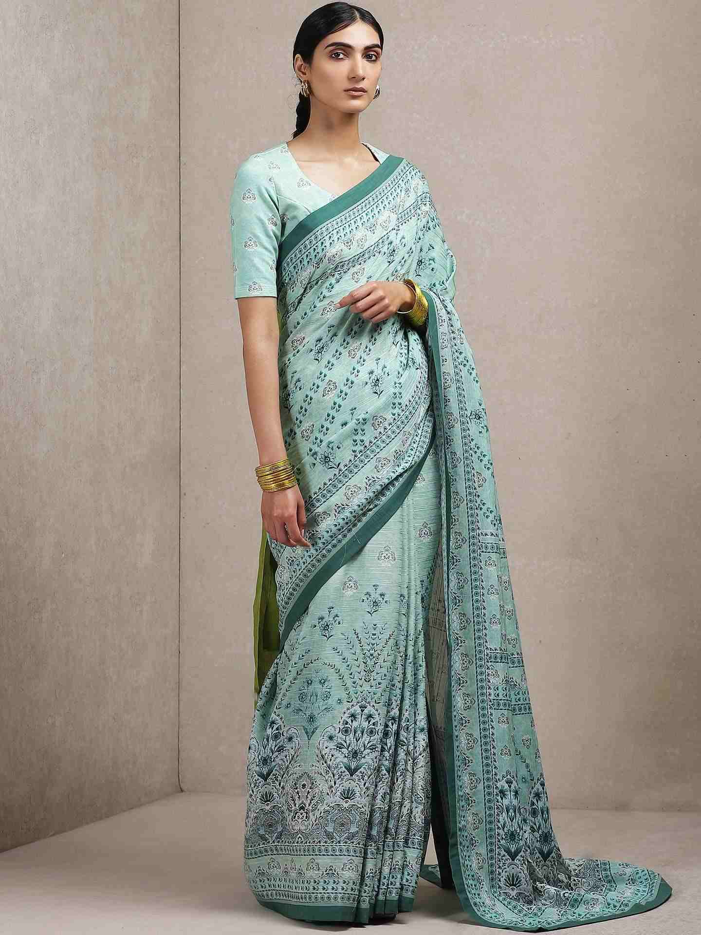 Green Azmi Saree