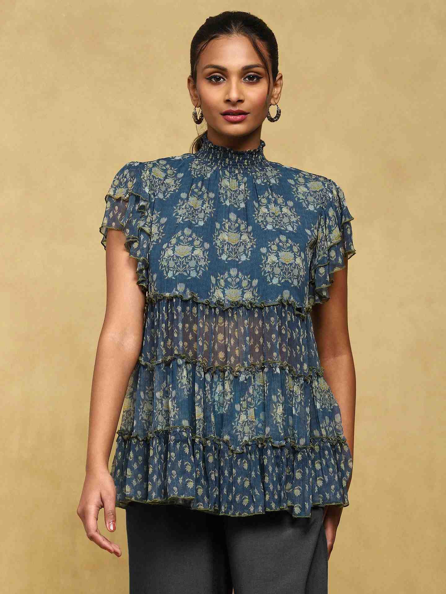 Blue Venice Tiered Top