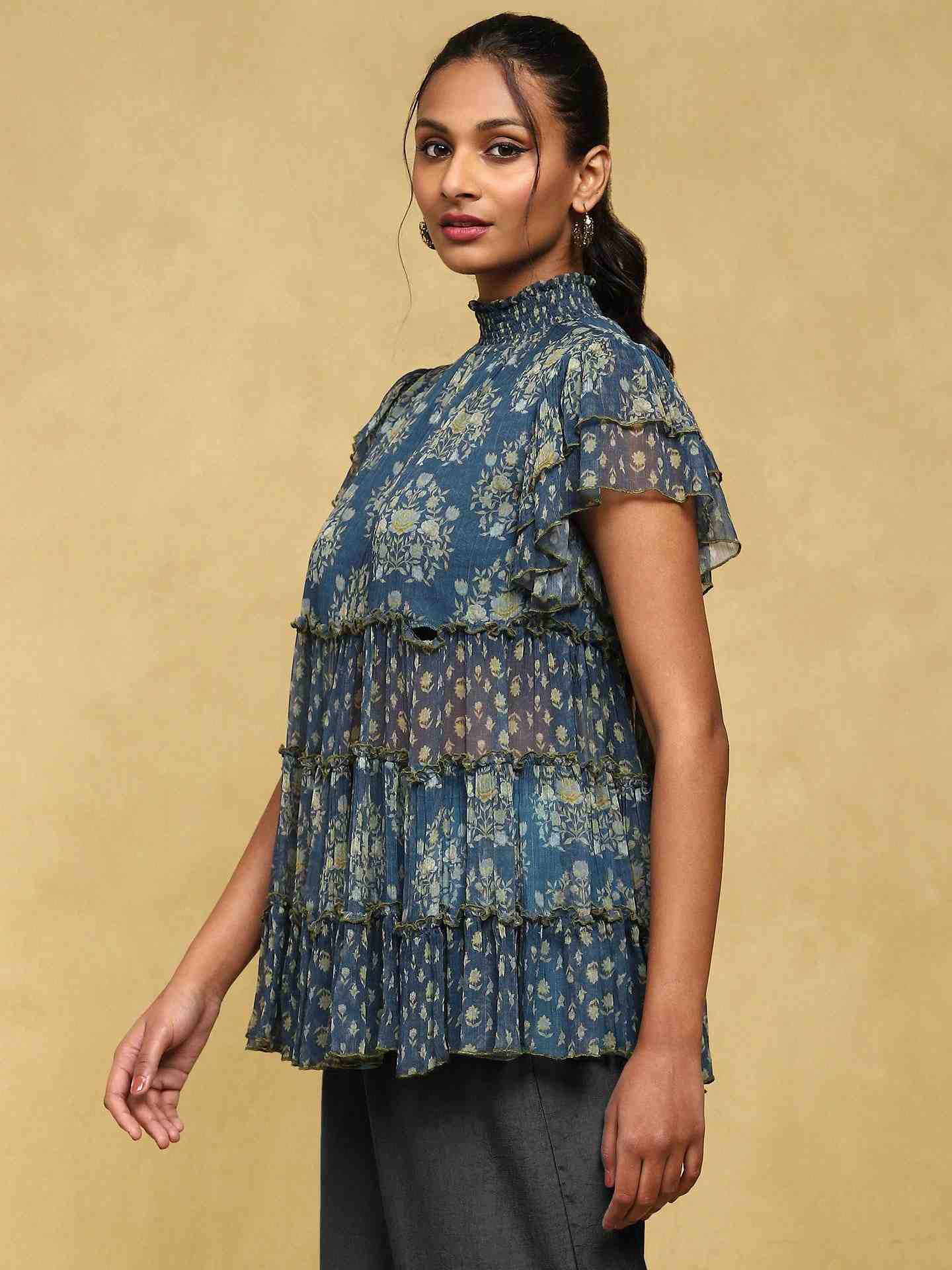 Blue Venice Tiered Top