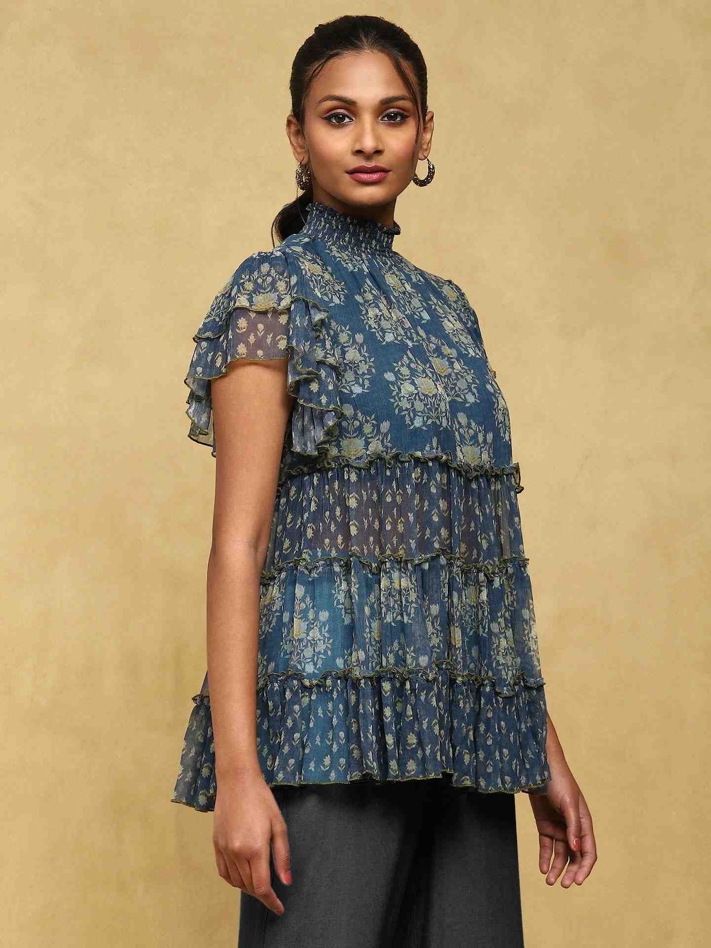 Blue Venice Tiered Top