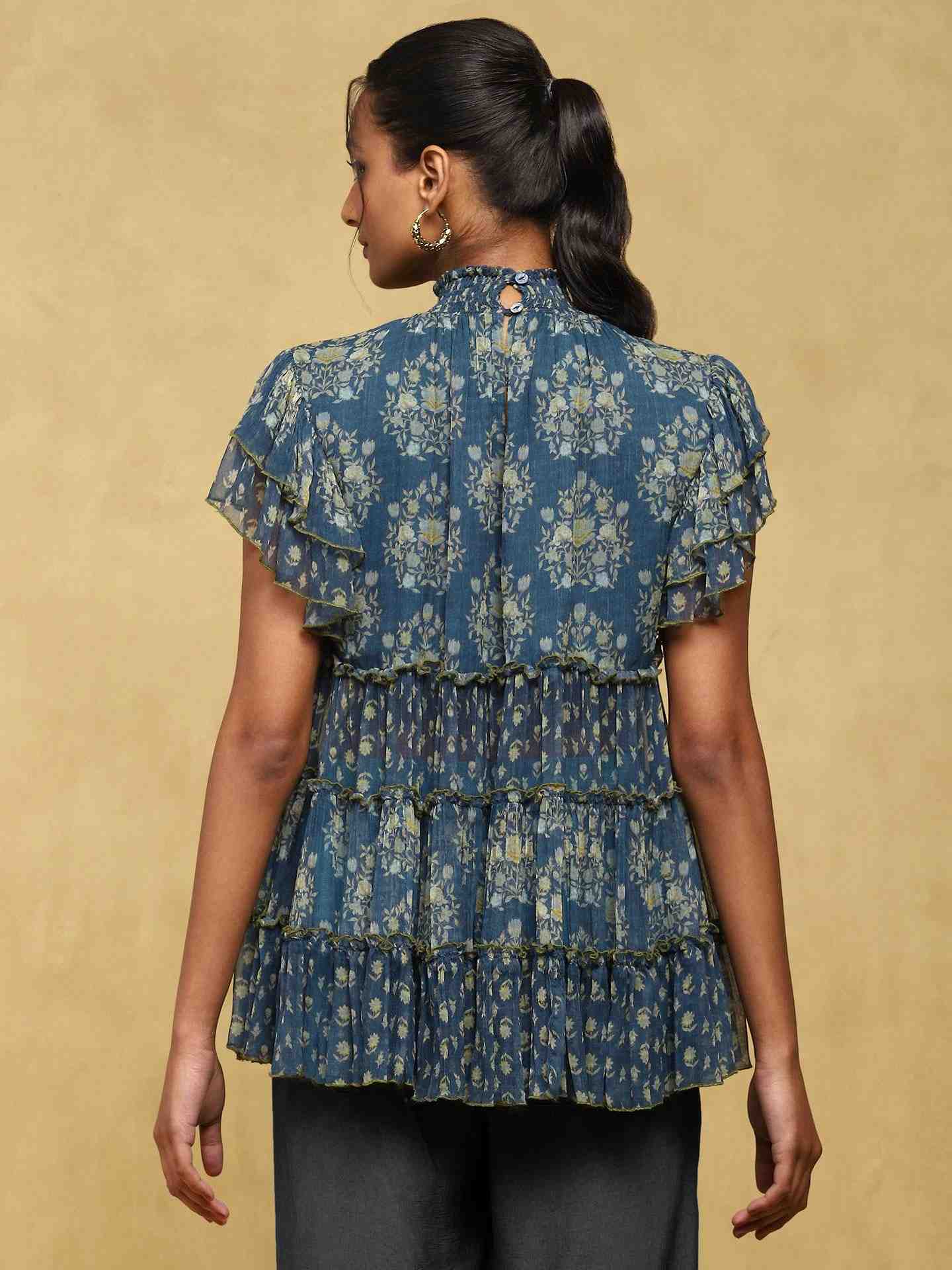 Blue Venice Tiered Top