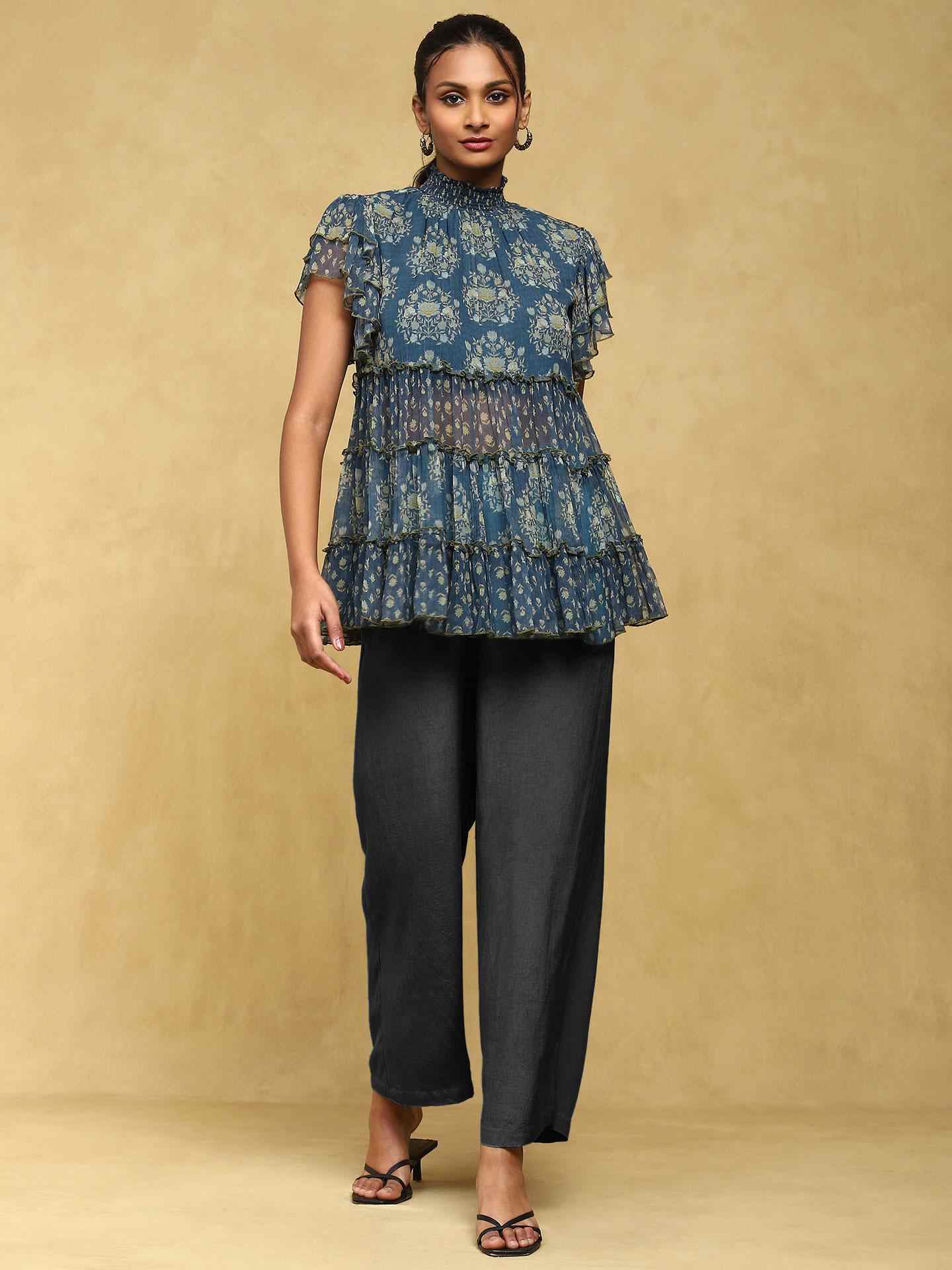 Blue Venice Tiered Top