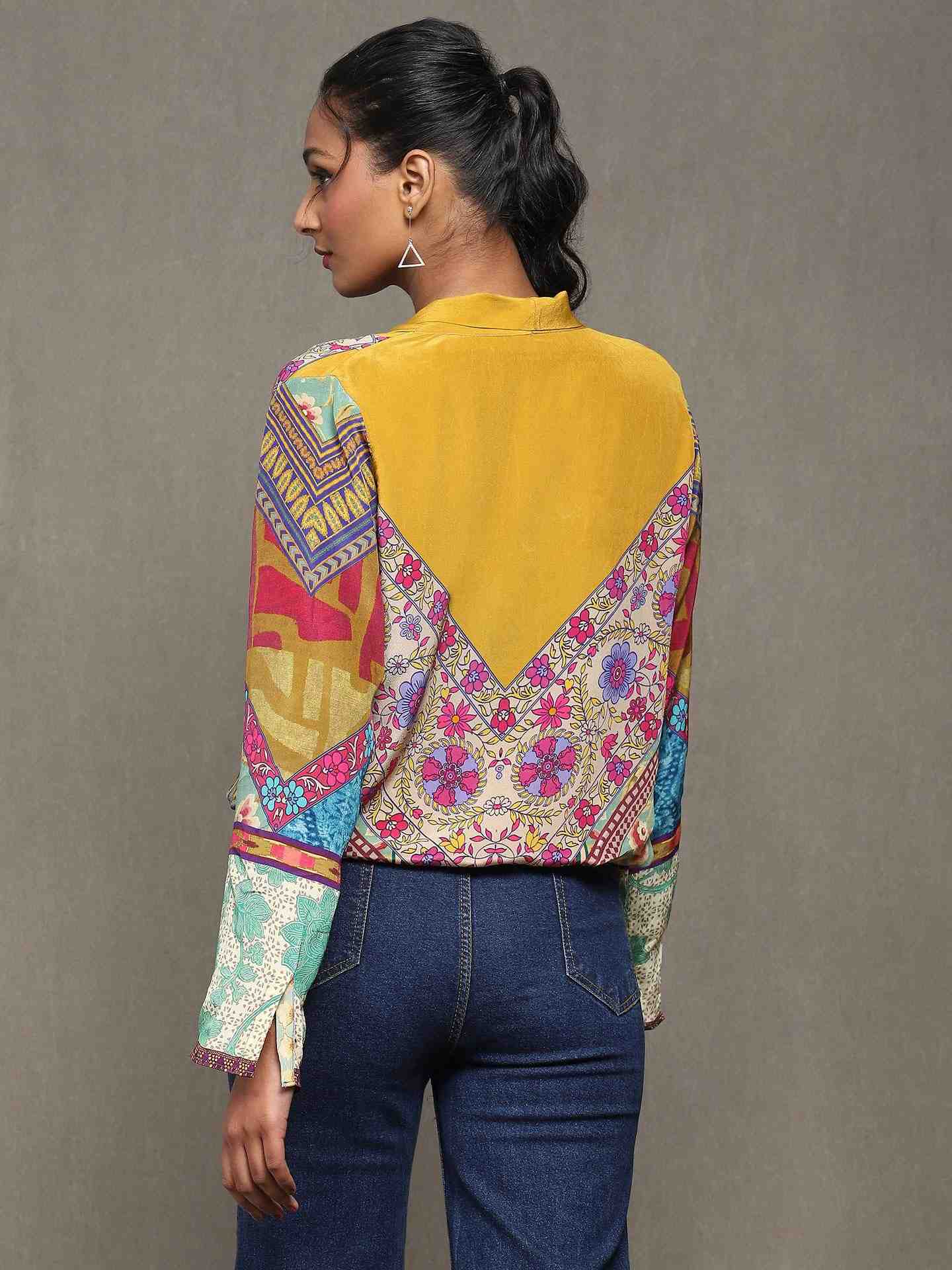 Multi-Color Kazak Crepe Top