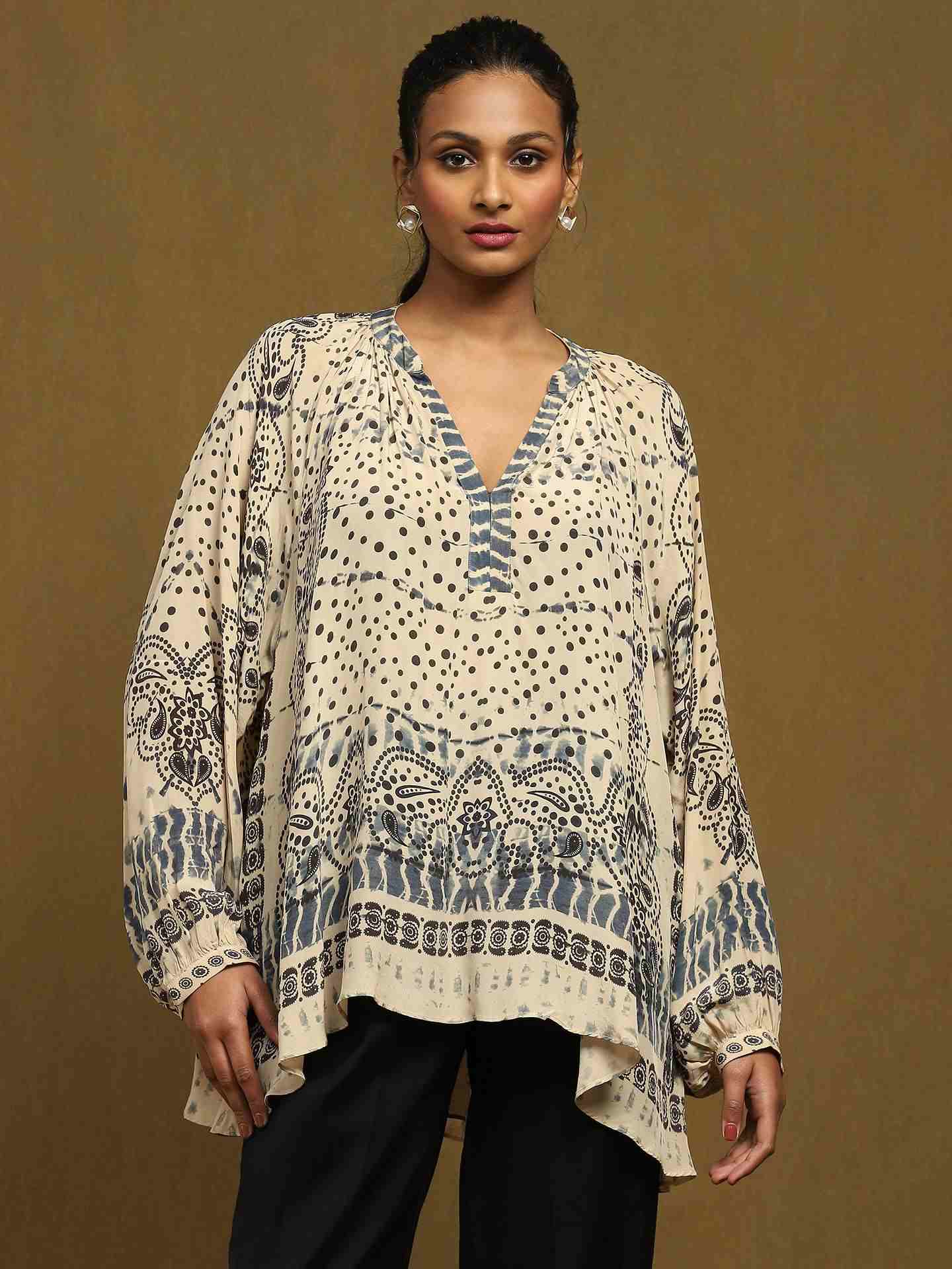 Beige Devesh Crepe Top
