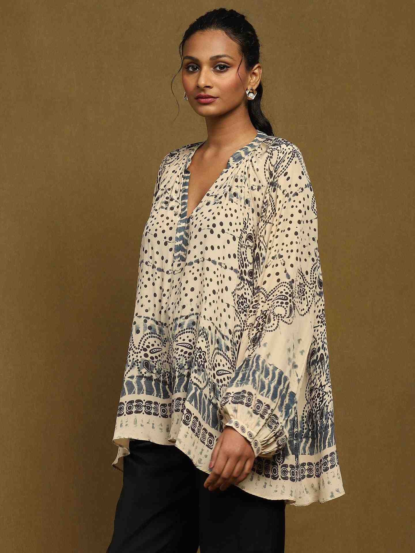 Beige Devesh Crepe Top