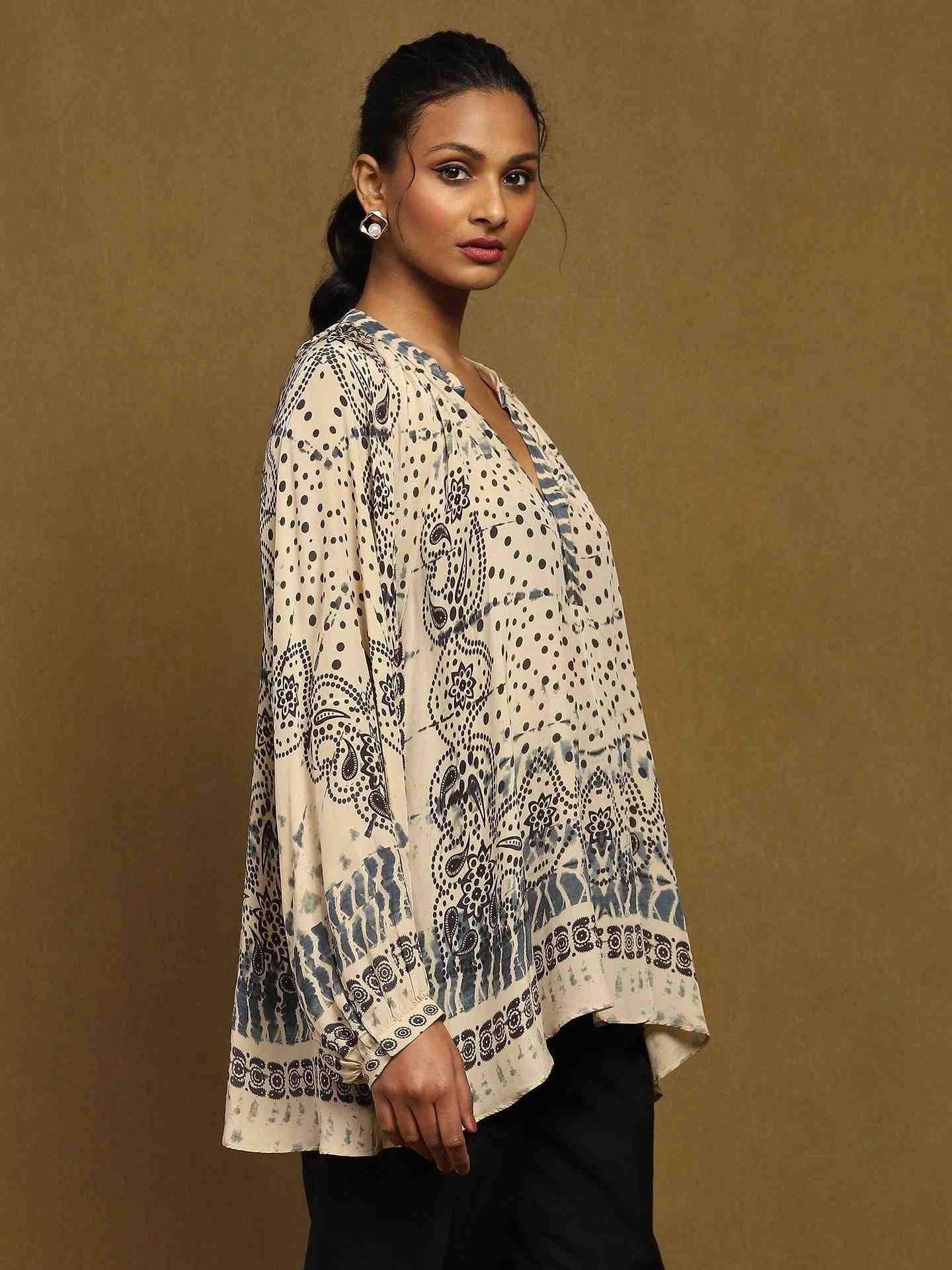 Beige Devesh Crepe Top