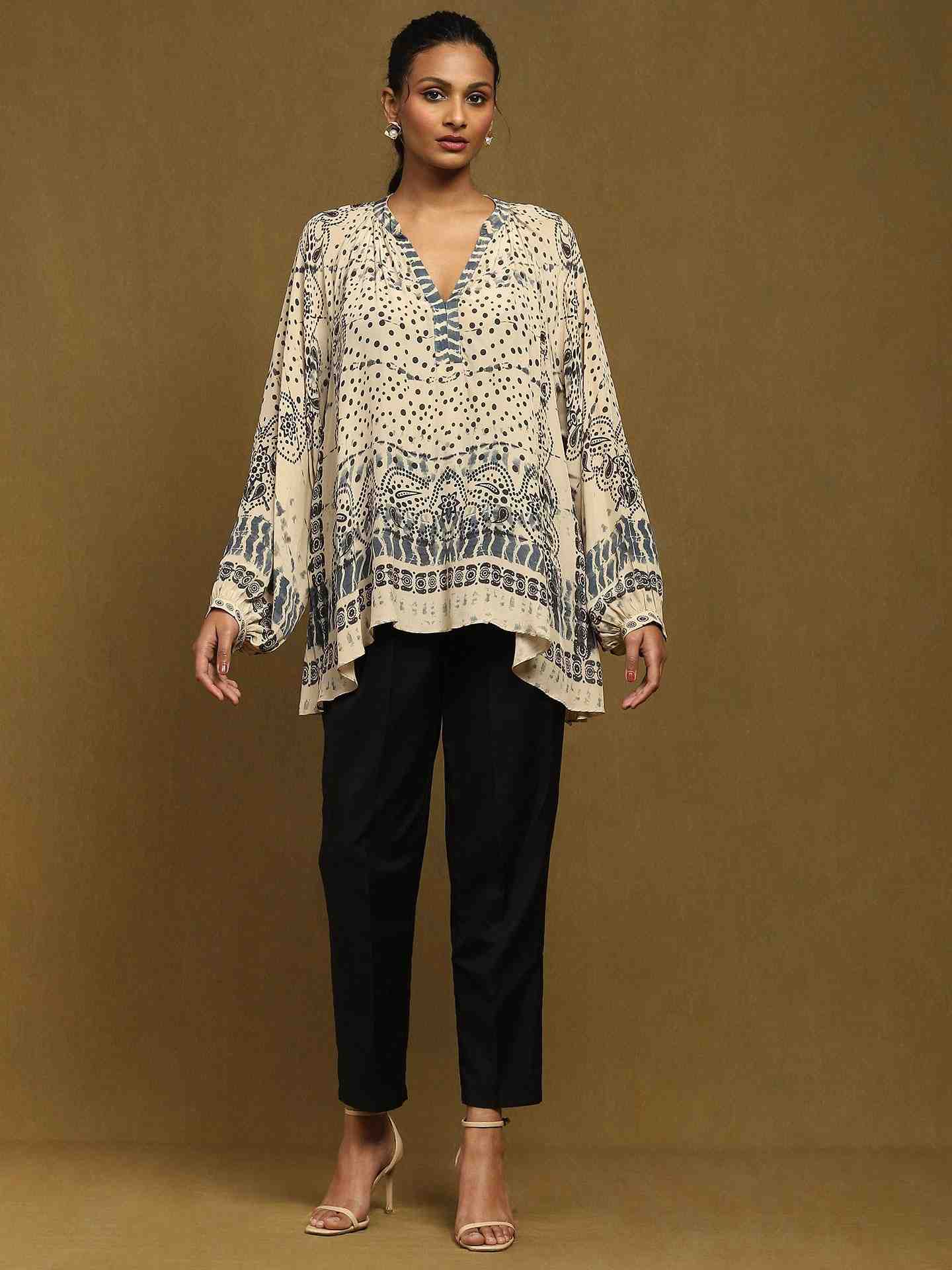 Beige Devesh Crepe Top