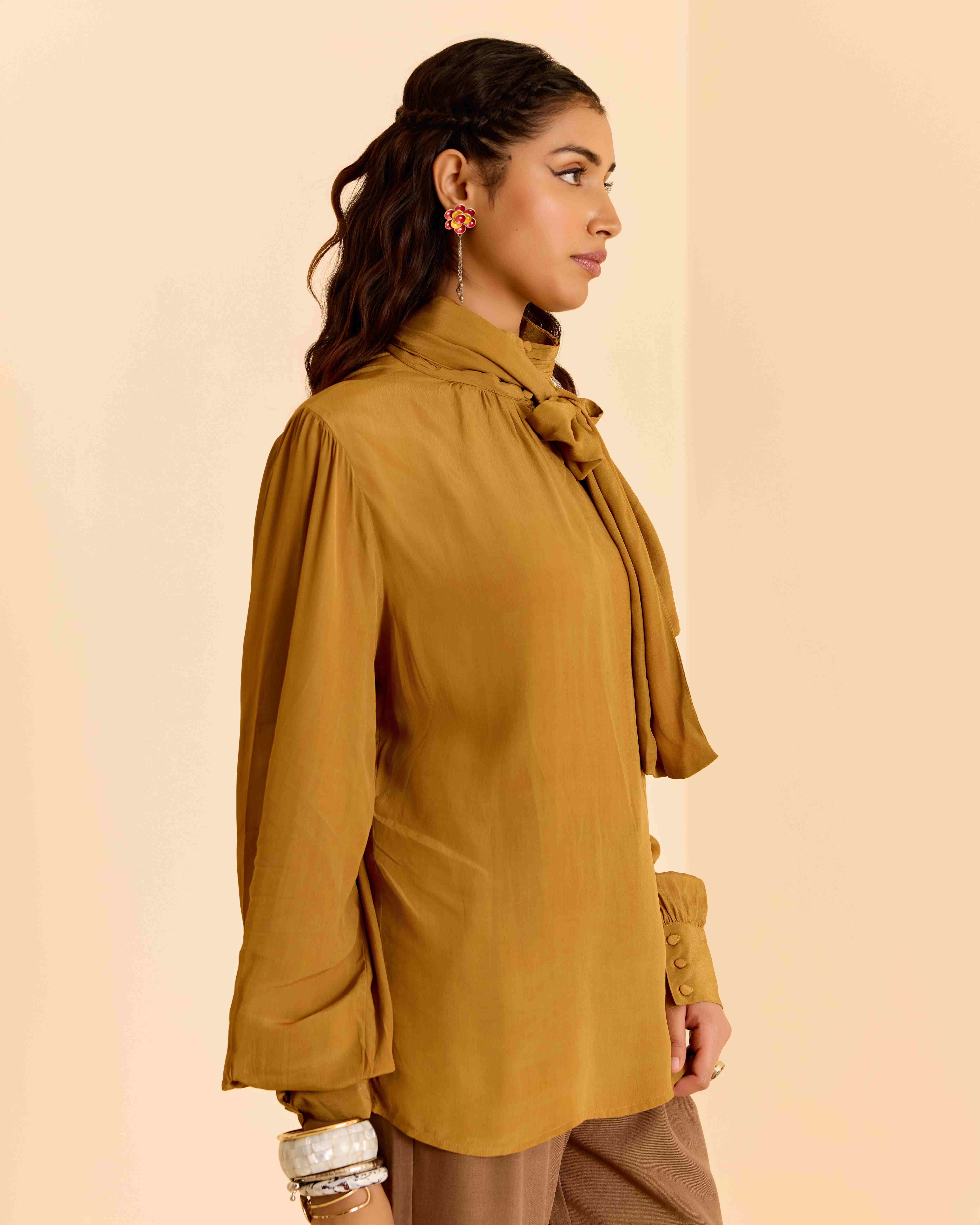 Mustard Daina Solid Short Top