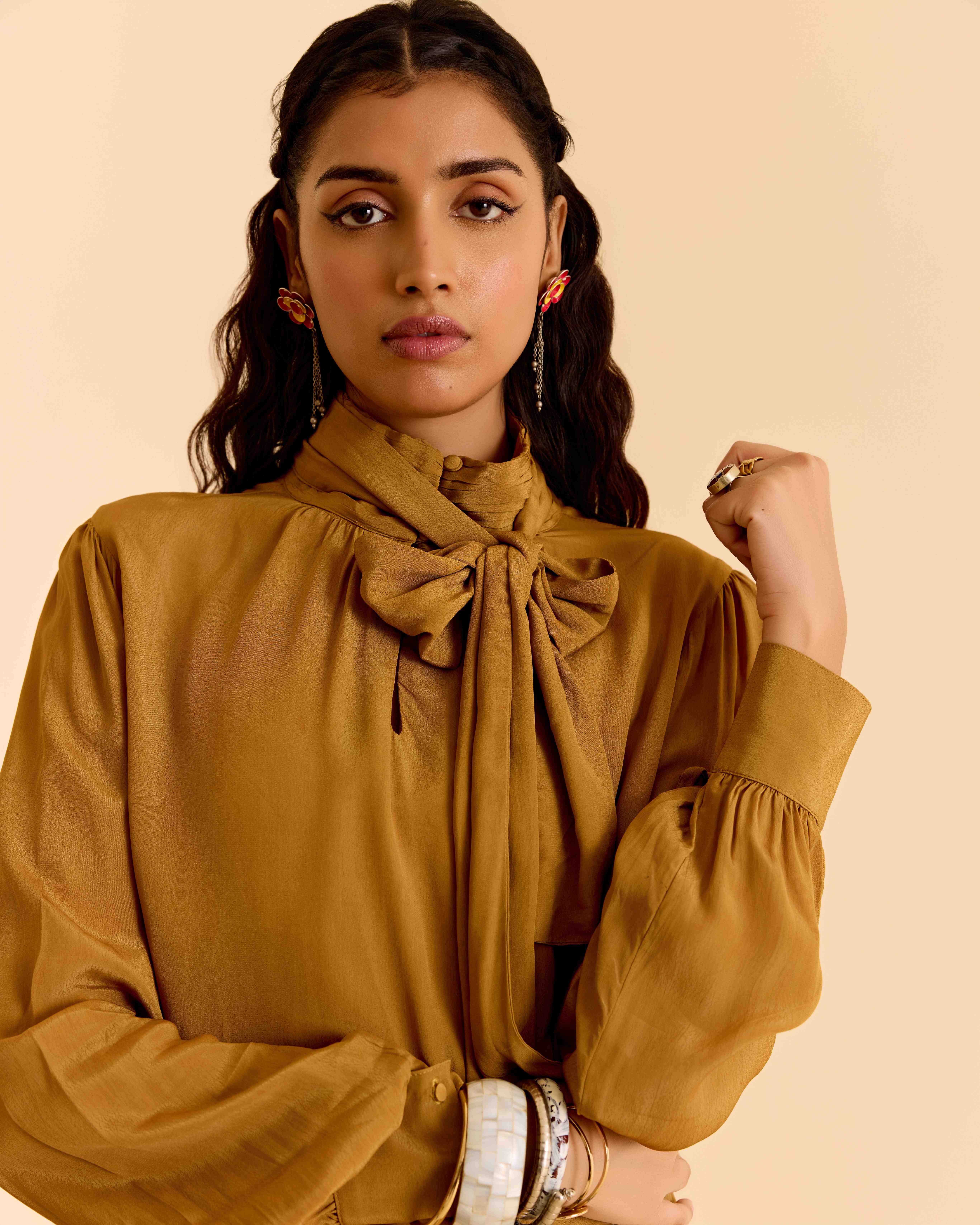 Mustard Daina Solid Short Top