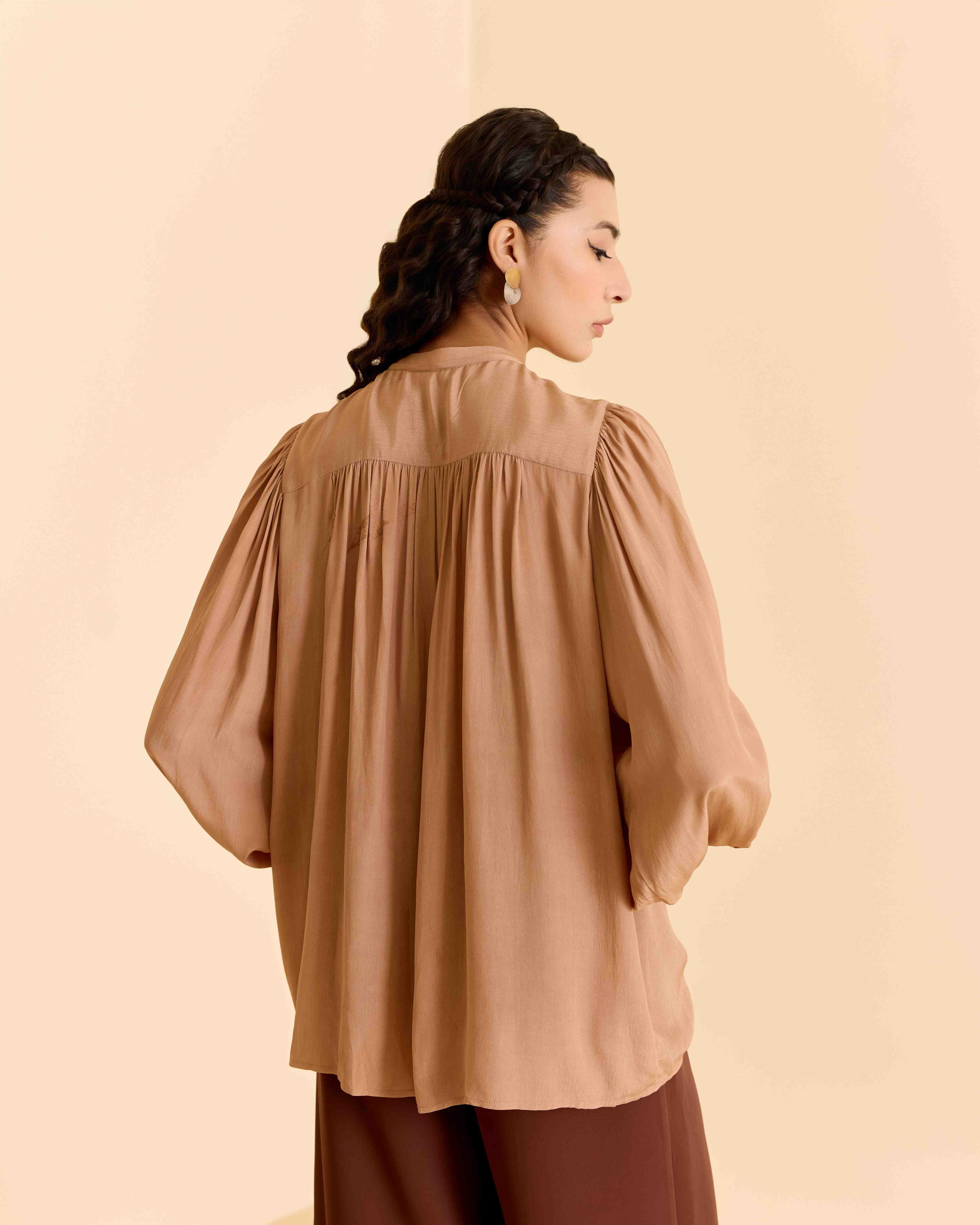 Peach Daina Solid Short Top