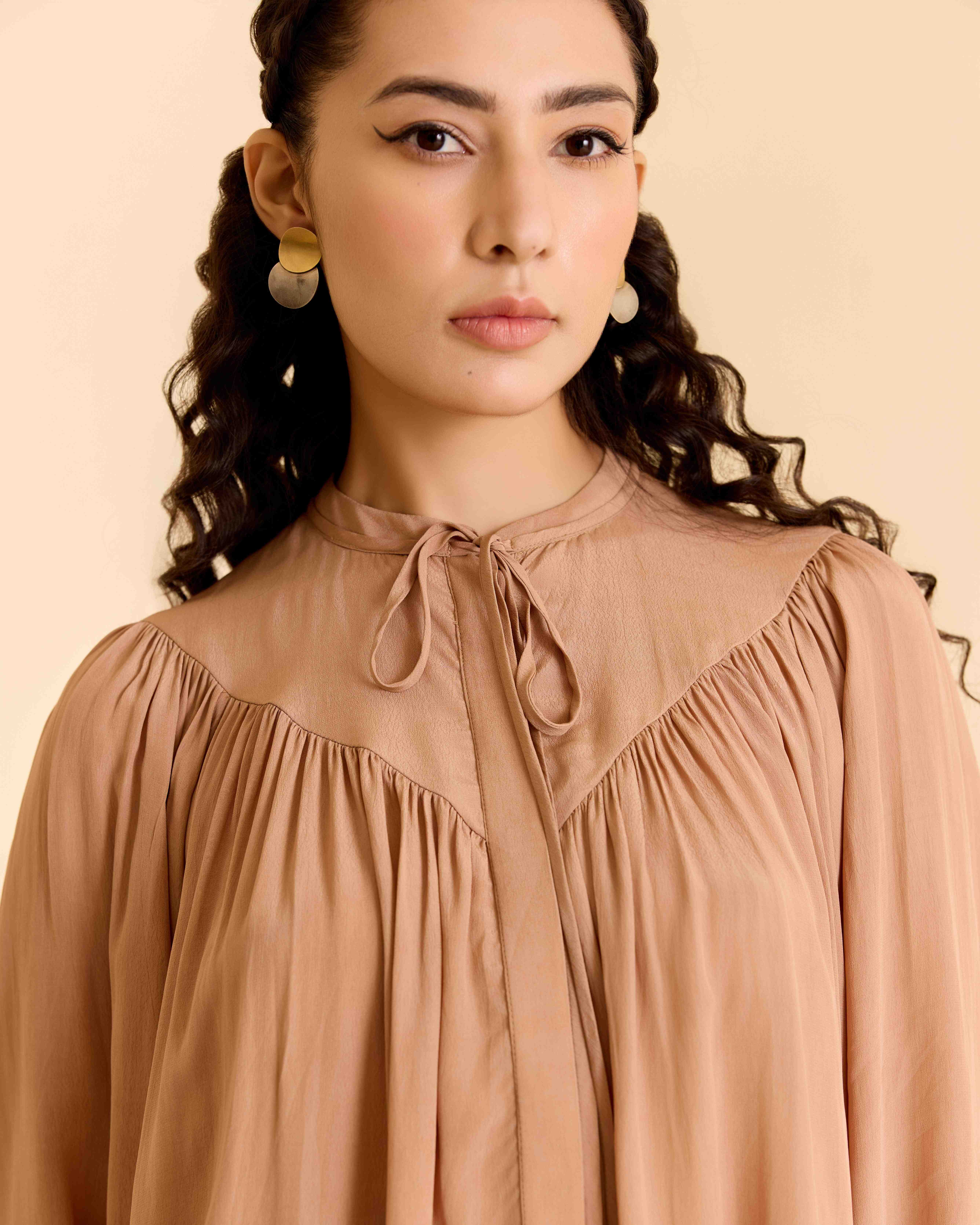 Peach Daina Solid Short Top