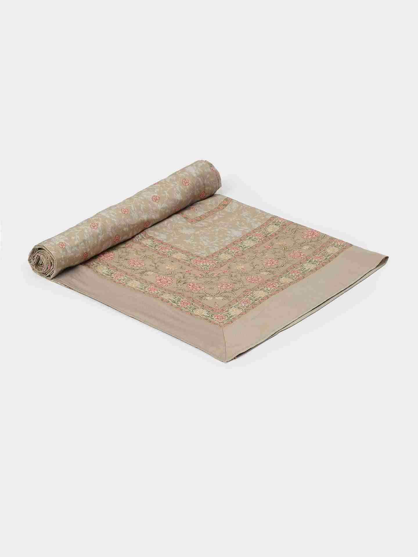 Pink & Beige Koshambi Cotton Tablecloth