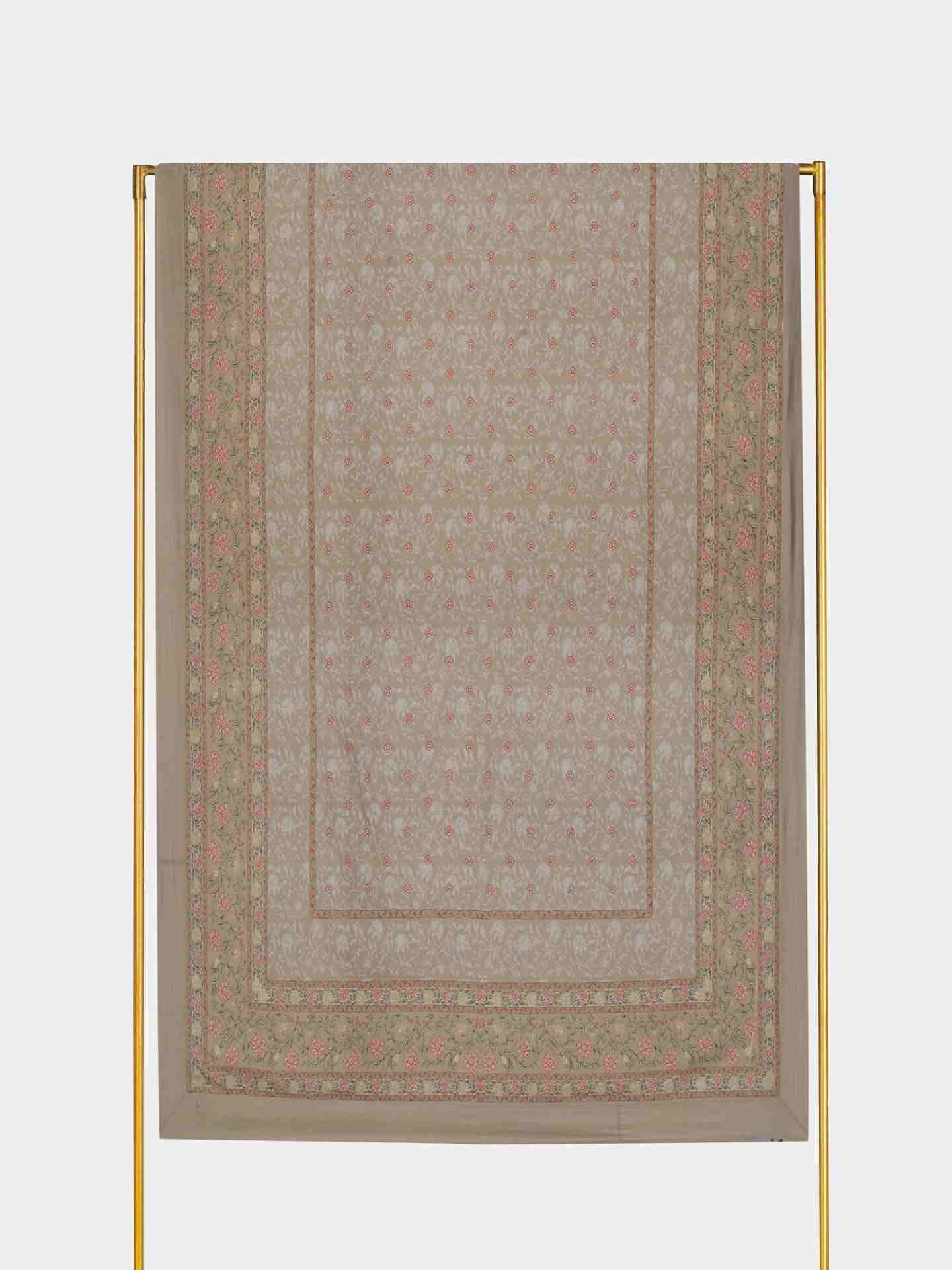 Pink & Beige Koshambi Cotton Tablecloth