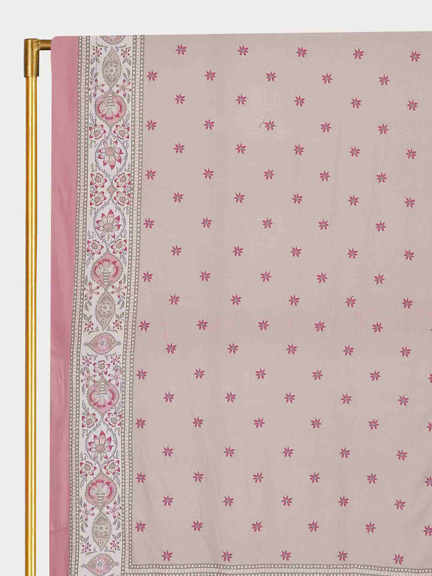 Beige & Pink  Minar Cotton Tablecloth