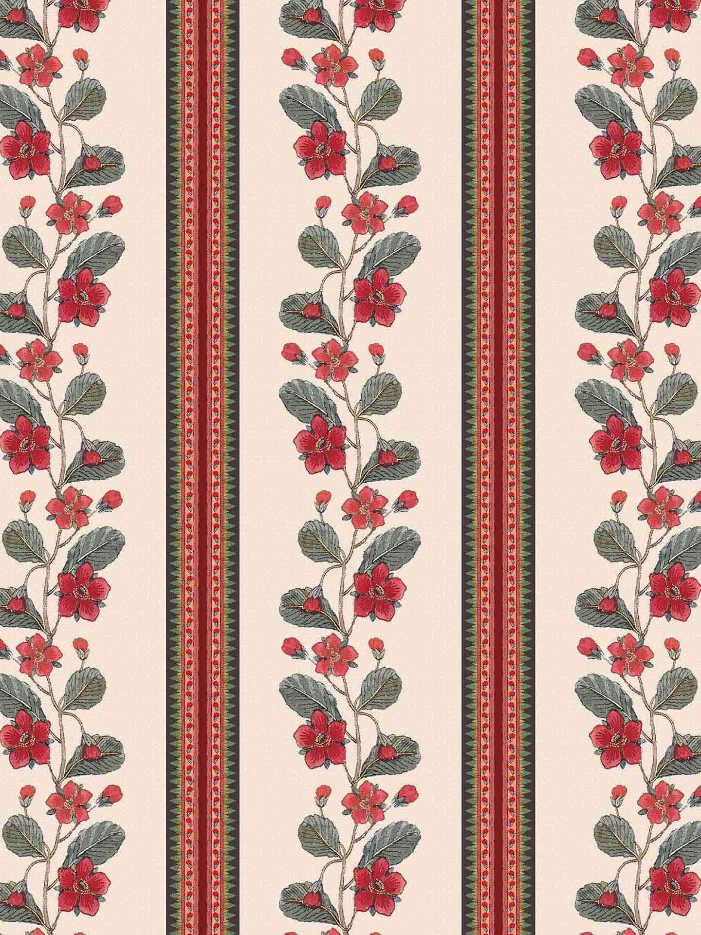 Ecru Flora Canvas Fabric