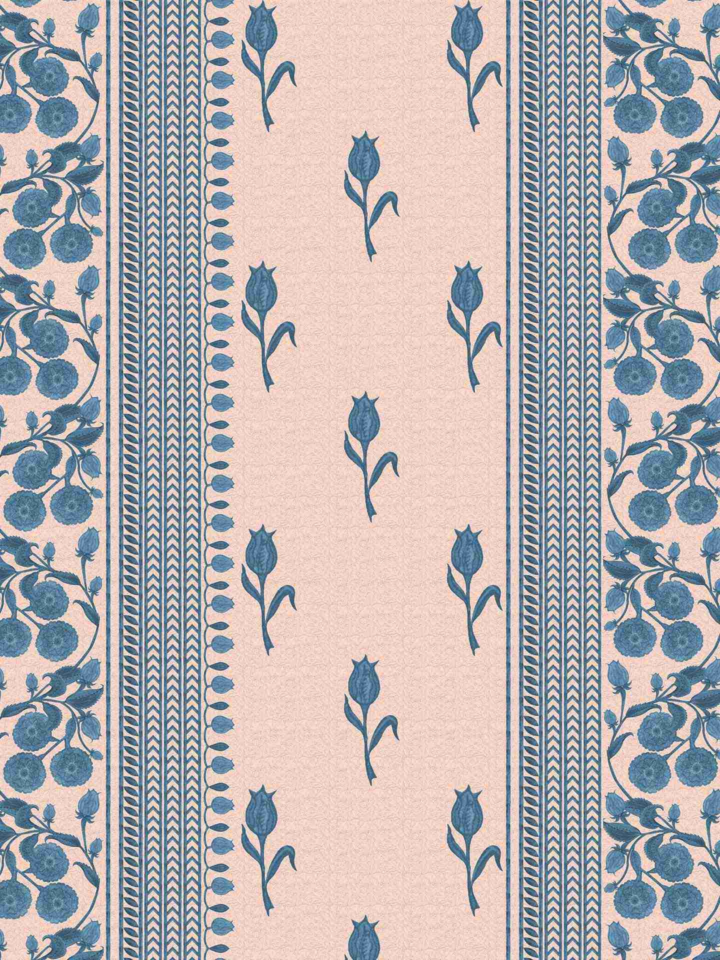 Blue Jalmahal Cotton Satin Fabric