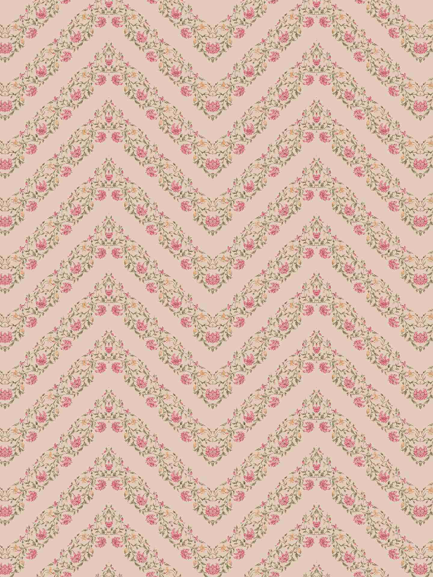 Pink & Beige Koshambi Micro Velvet Fabric