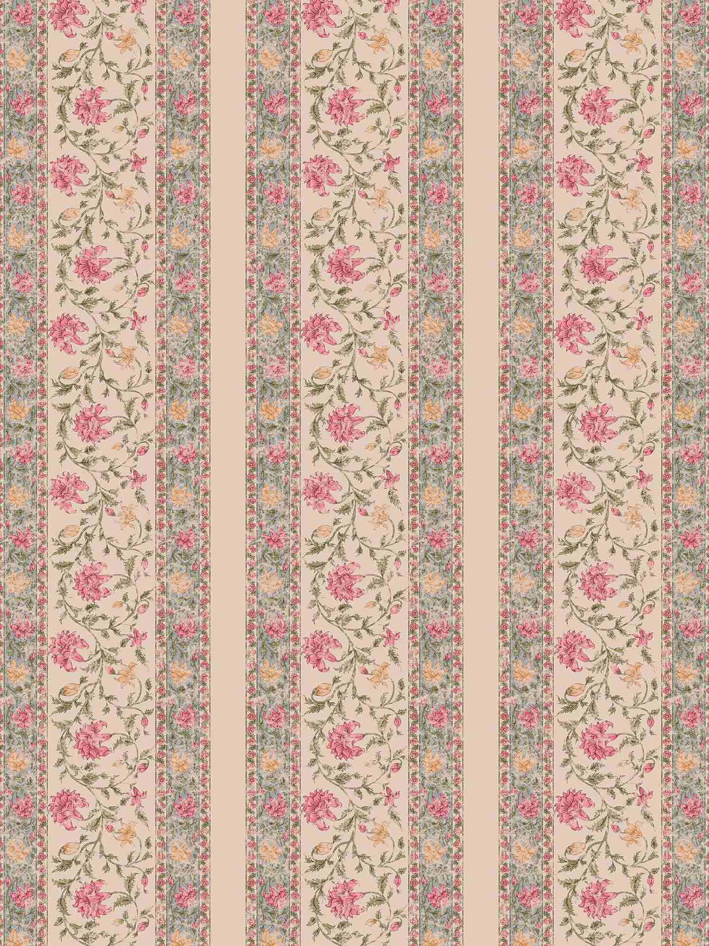 Pink & Beige Koshambi Micro Velvet Fabric