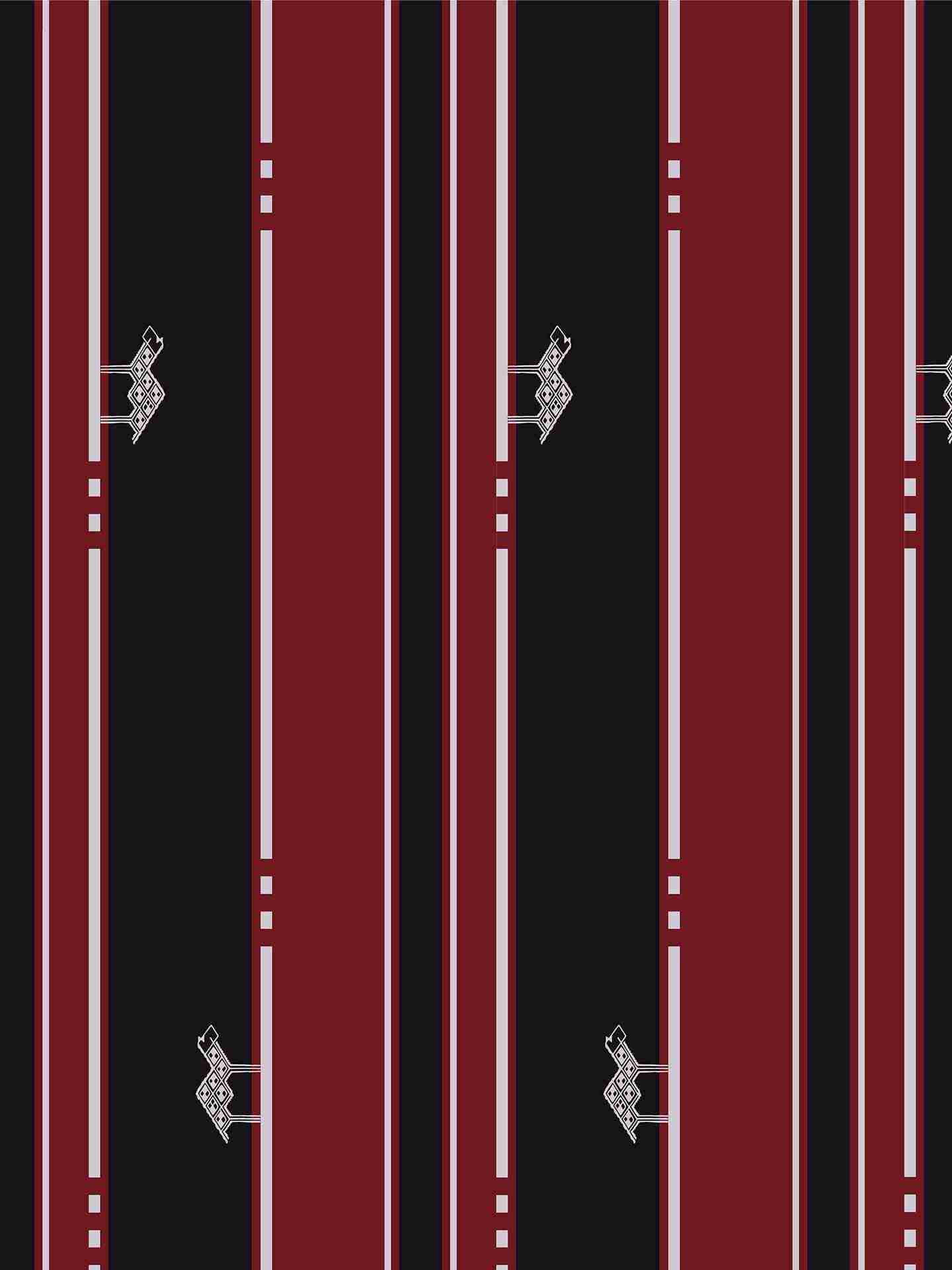 Red & Black Jaisalmer Poly Velvet Fabric