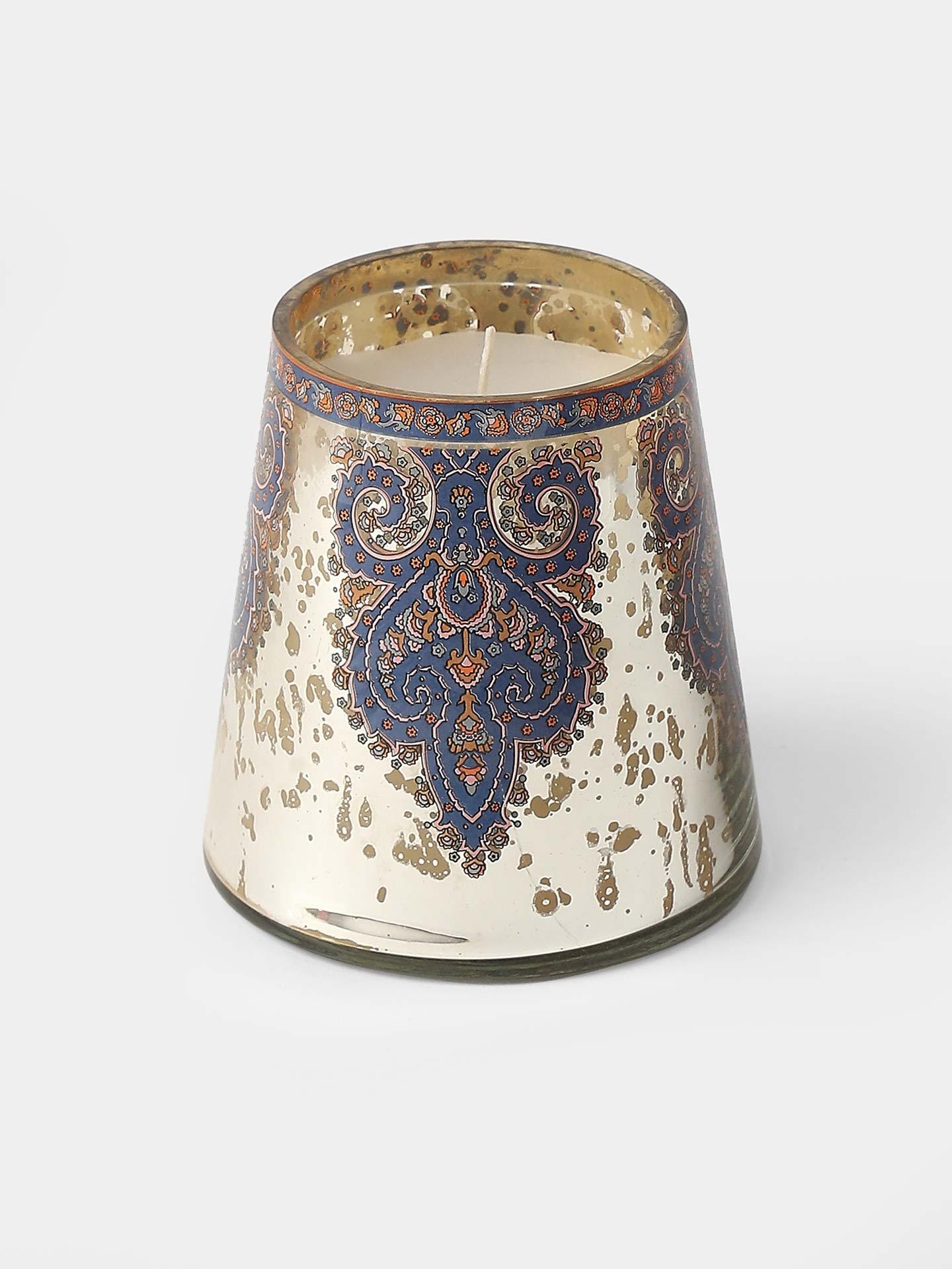 Ecru & Blue  Jaamevar Votive