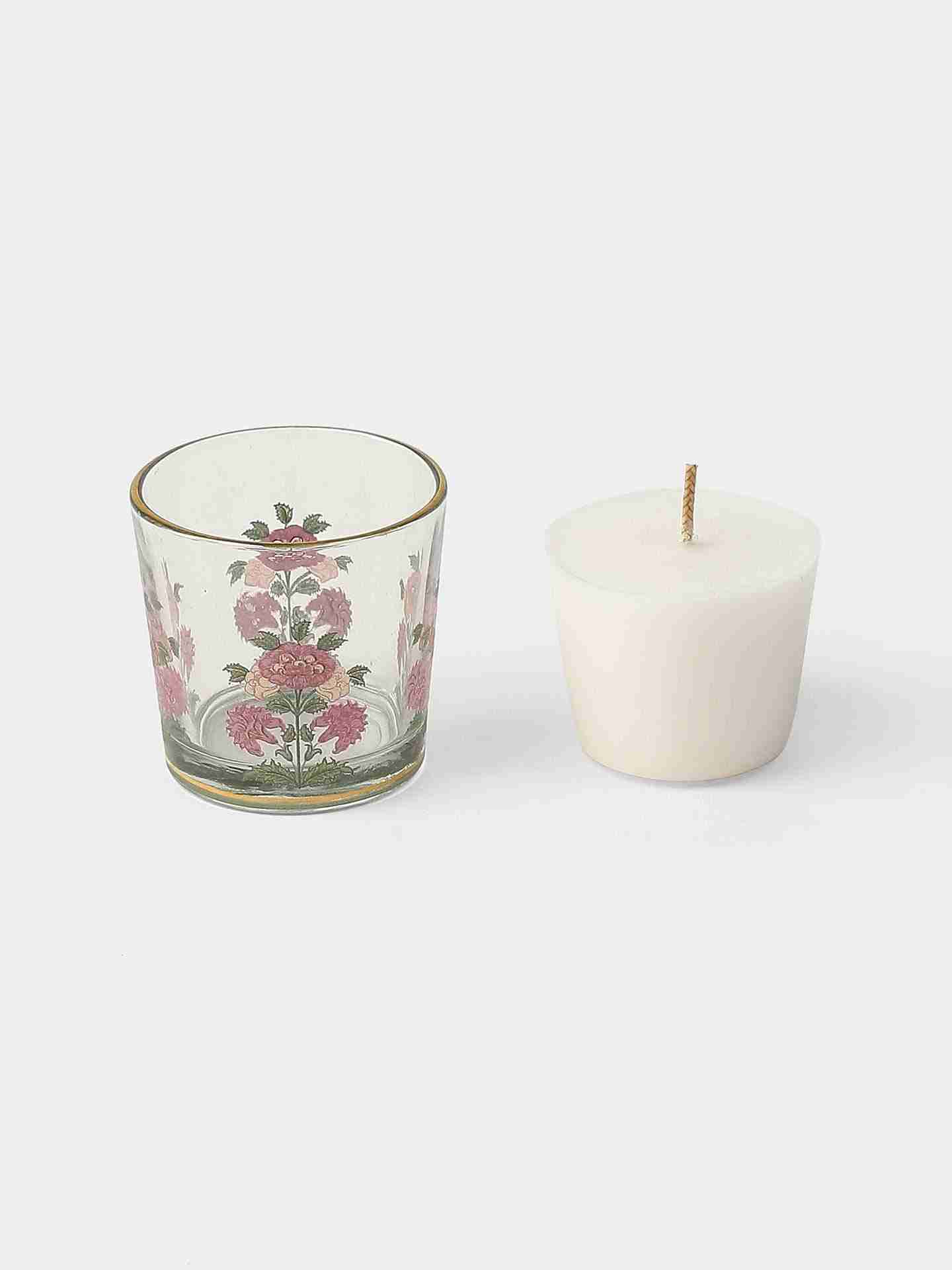 Pink & Beige Koshambi Votive (Set of 4)