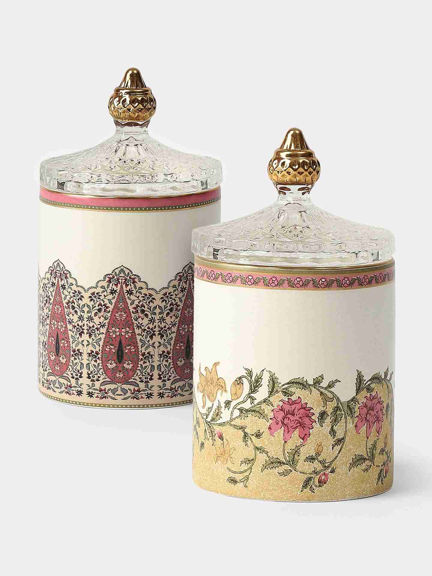 Pink & Beige Koshambi Votive (Set of 2)