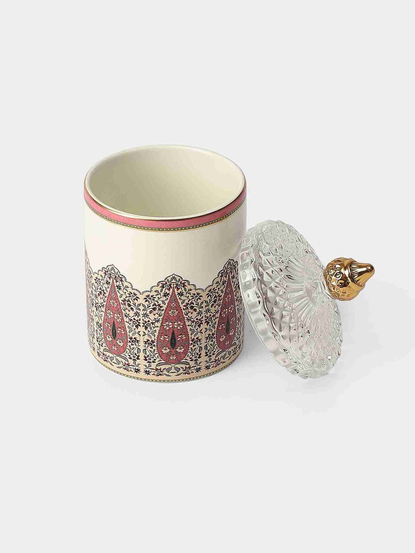Pink & Beige Koshambi Votive (Set of 2)