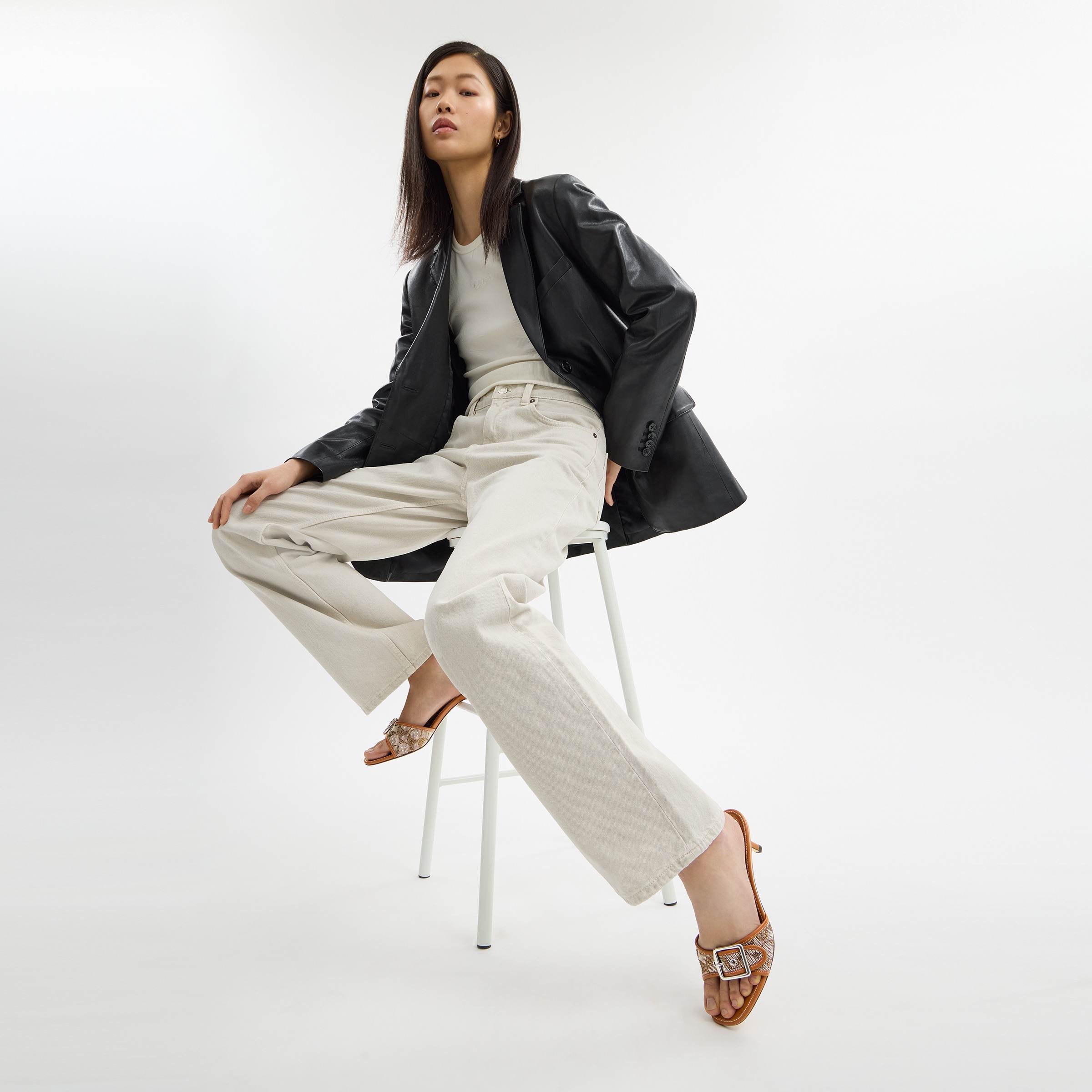 Margot Sandal In Crystal Signature Jacquard