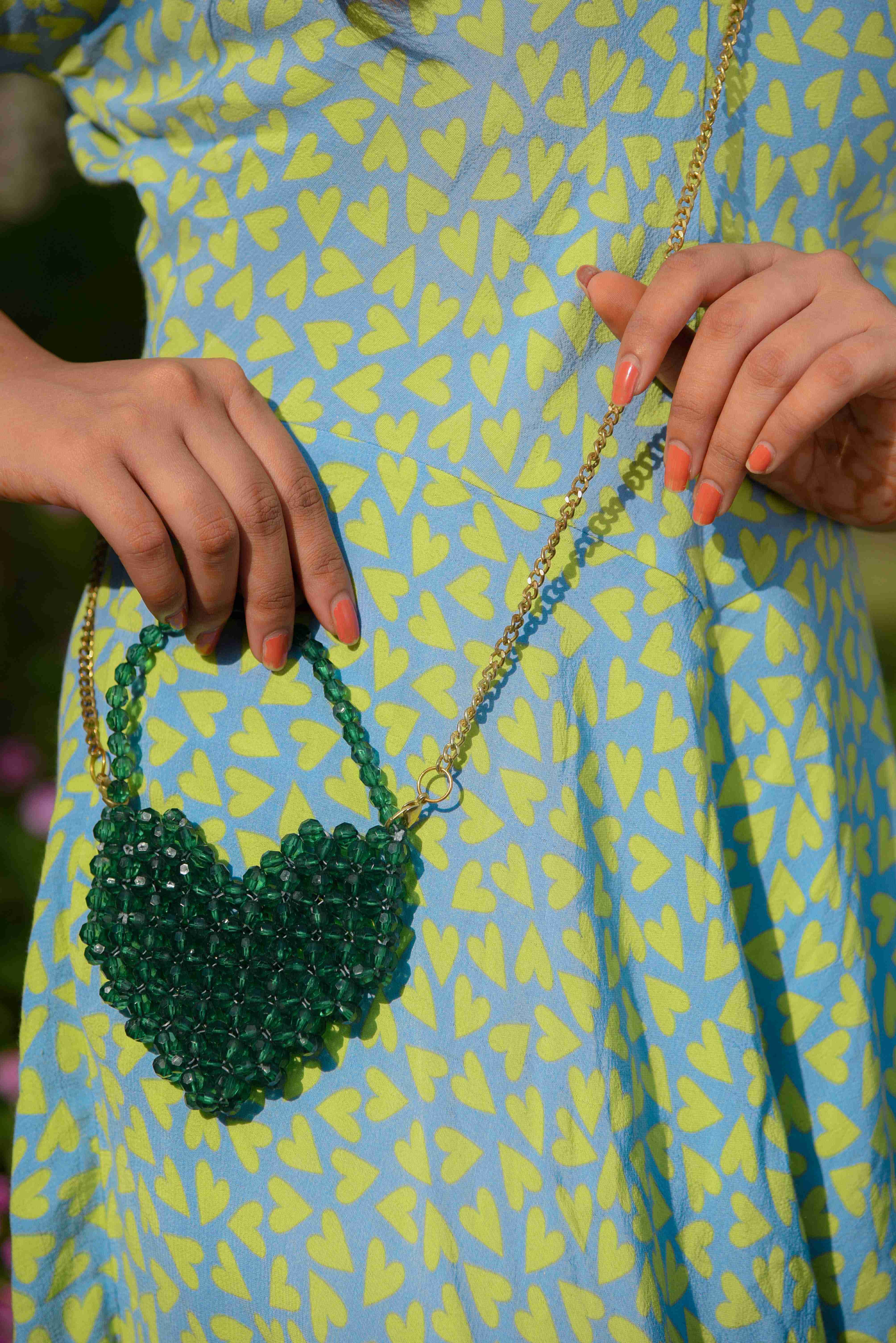 Mini Heart With Sling (green)/ belt bag