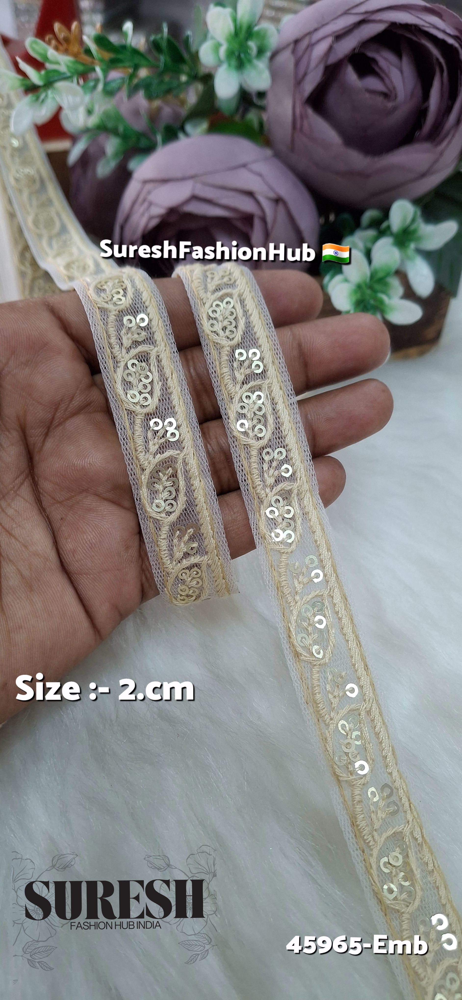 Beige Tone-on-Tone Embroidery Lace