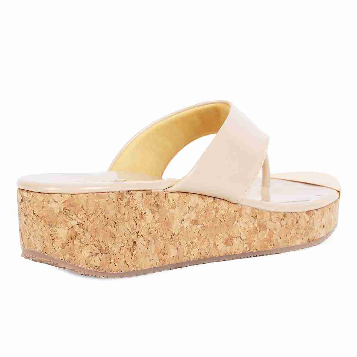 Rocia By Regal Beige Women's Open Toe Wedge Heel Sandals