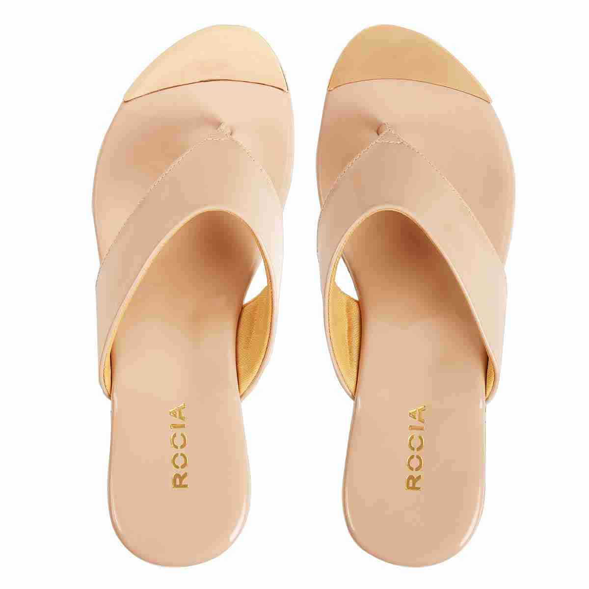 Rocia By Regal Beige Women's Open Toe Wedge Heel Sandals