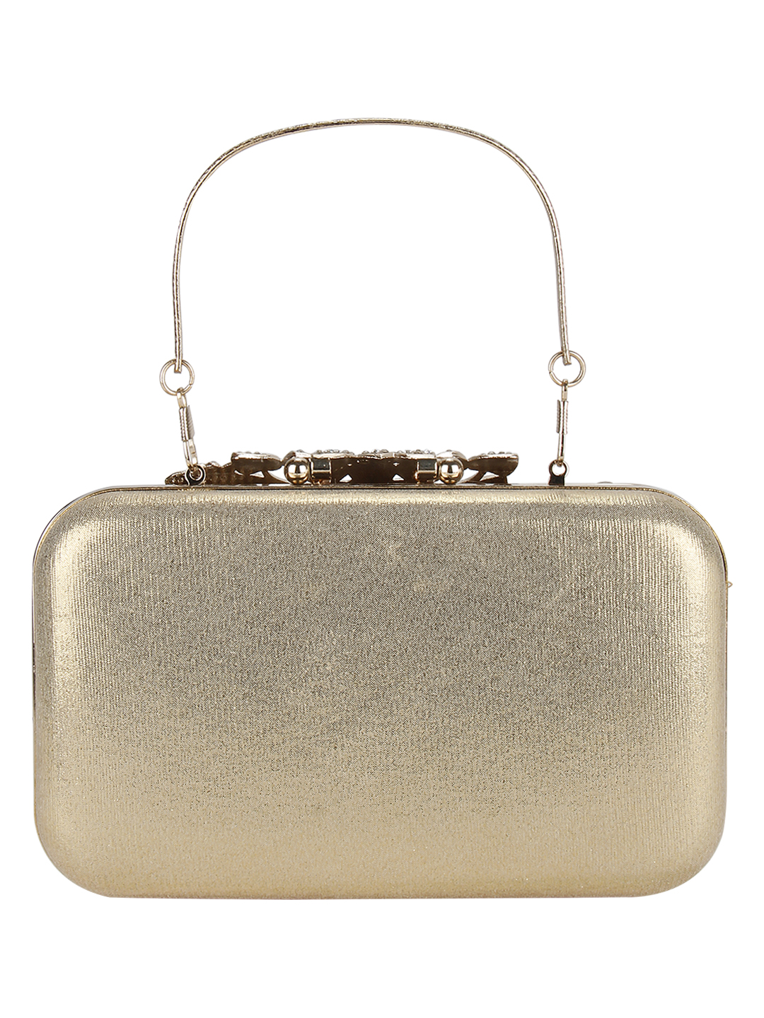 OLIVER BONAS Fleck Metallic Clutch Bag in Gold | Endource