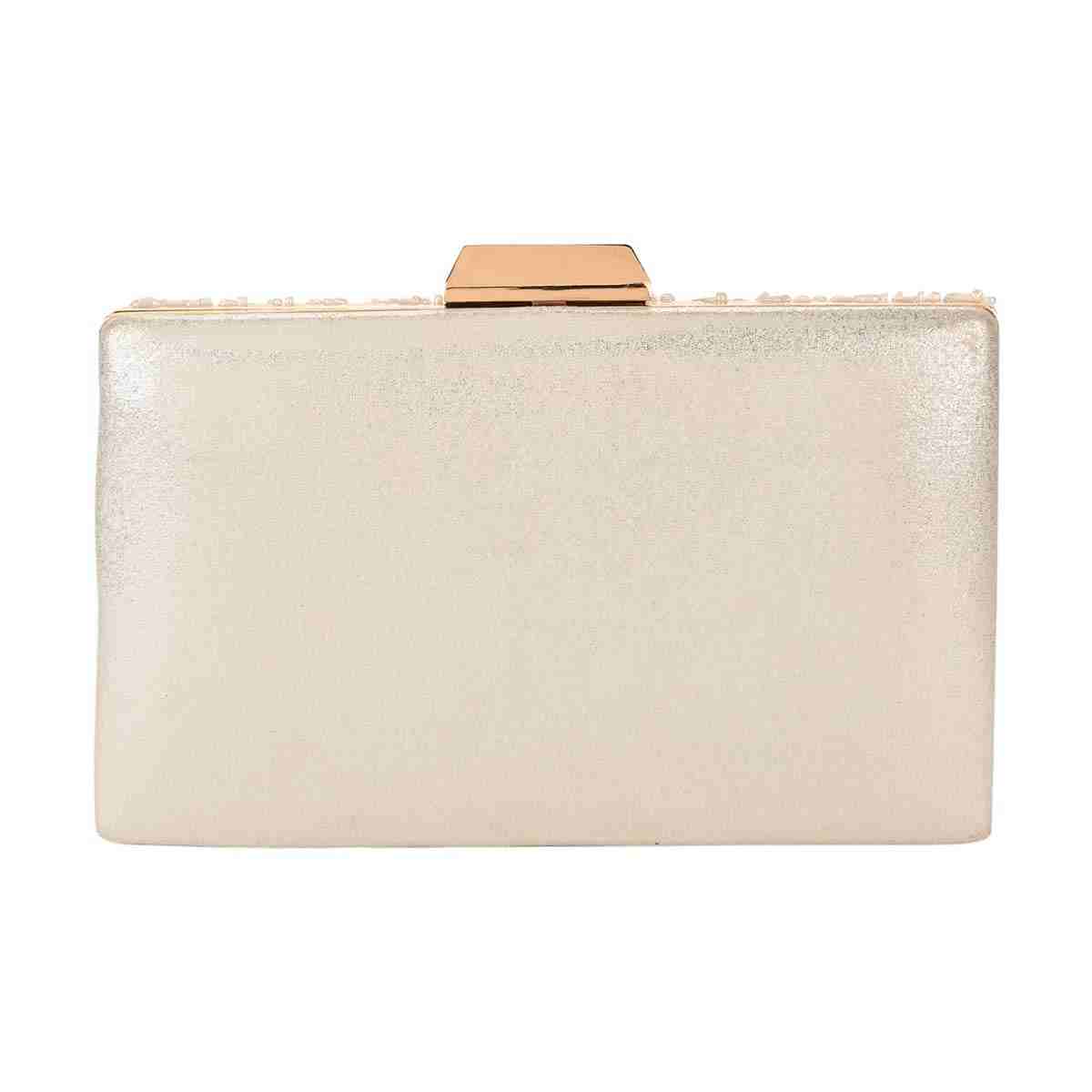 Rocia | Rocia White Heavy Embroidered Metallic Purse 2