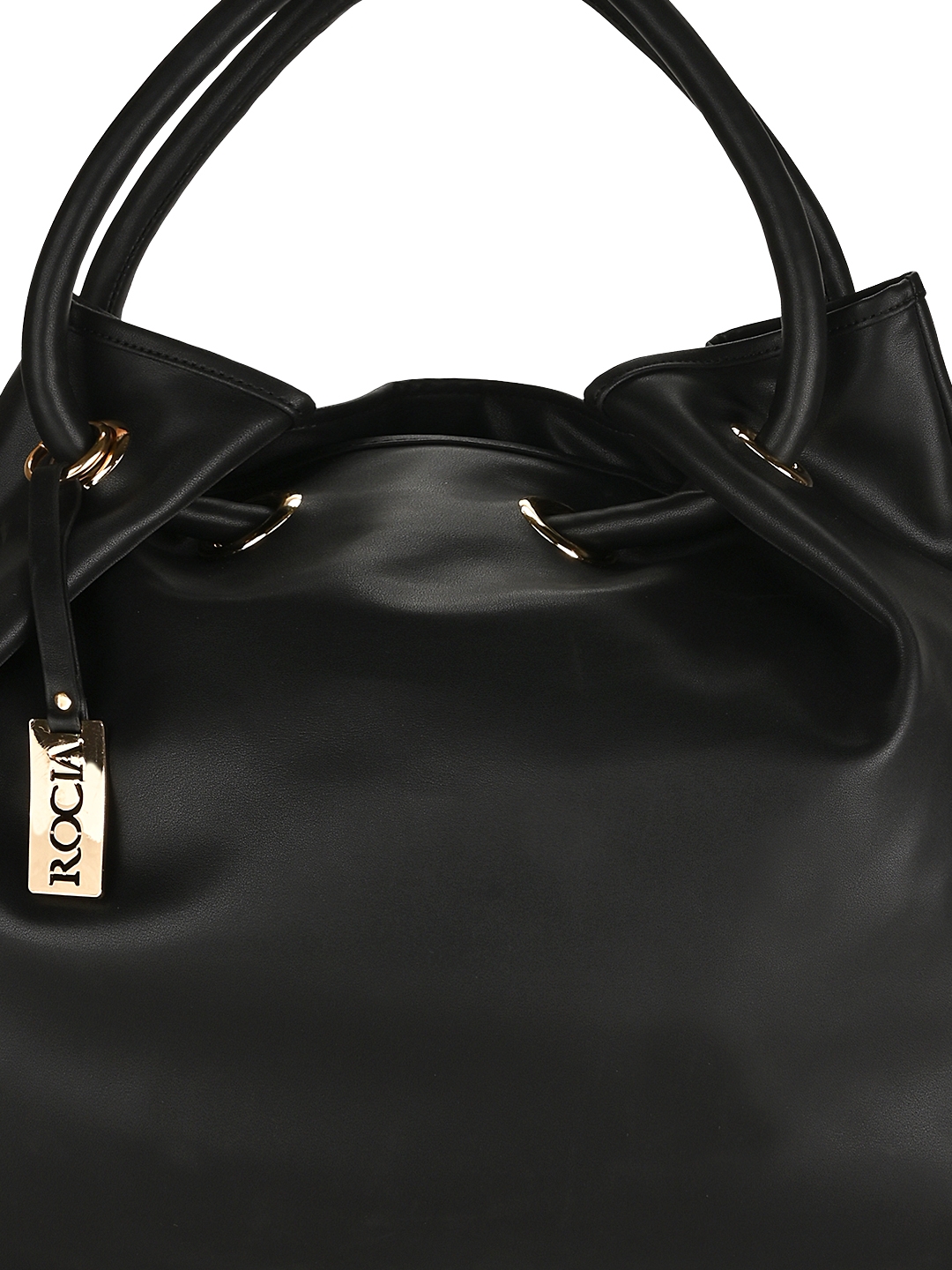 Rocia | Rocia Black Solid Big Shoulder Bag 4