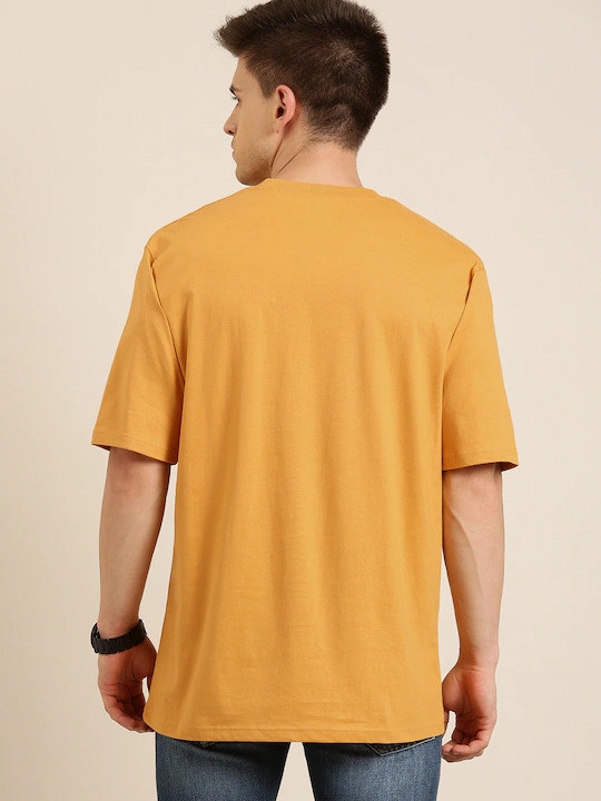 RodZen | RodZen Men Solid Musatrd Half Sleeve Tshirt 1