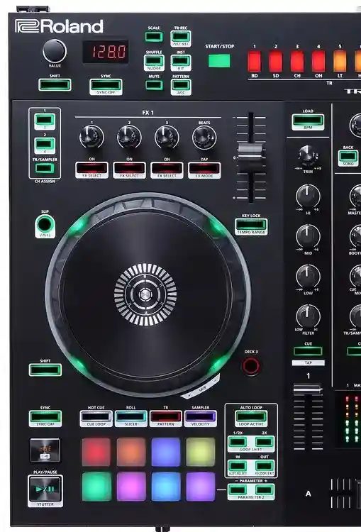 Roland DJ-505 2-Channel 4-Deck Serato DJ Controller with TR Drum Machine 6
