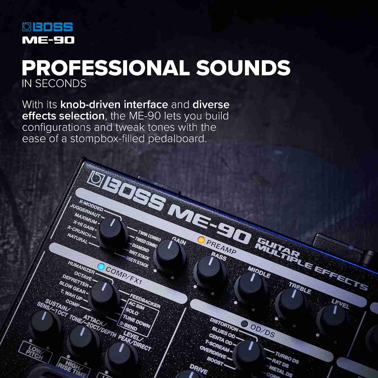 BOSS ME-90 Guitar Multi-Effects Processor Pedal with AIRD Amp