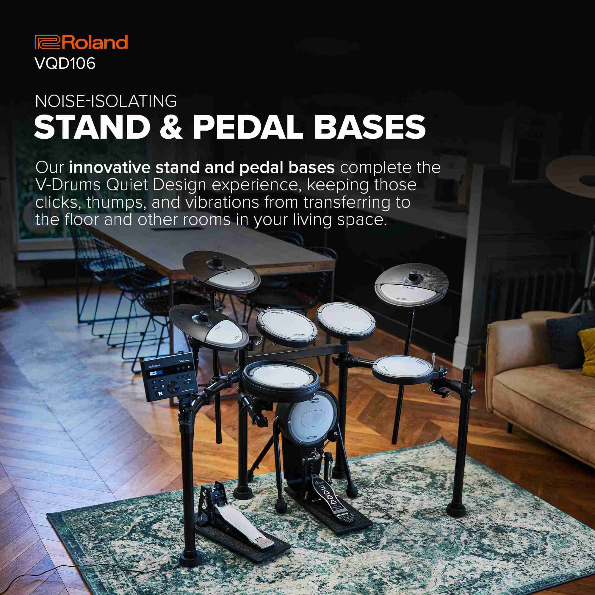 Roland VQD106 V-Drums 5-Piece Electronic Drum Kit with Mesh Heads and TD-07 Module 5