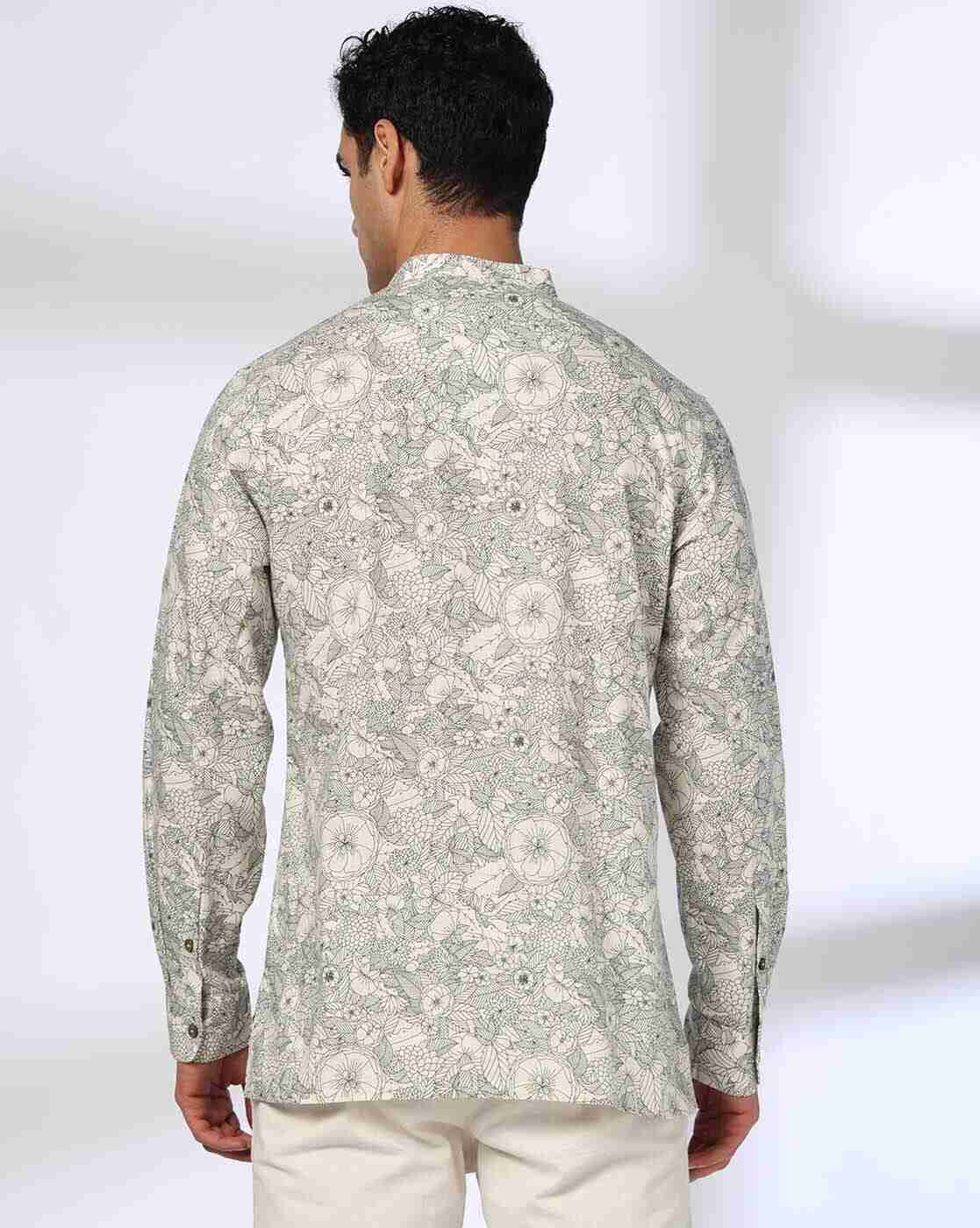 ROYAAJ | Men Floral Print Slim Fit Kurta|3