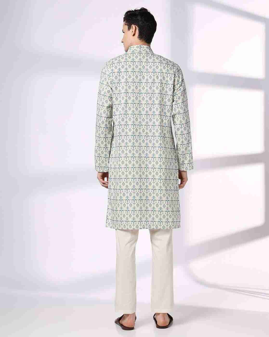 Men Printed Slim Fit Straight Kurta