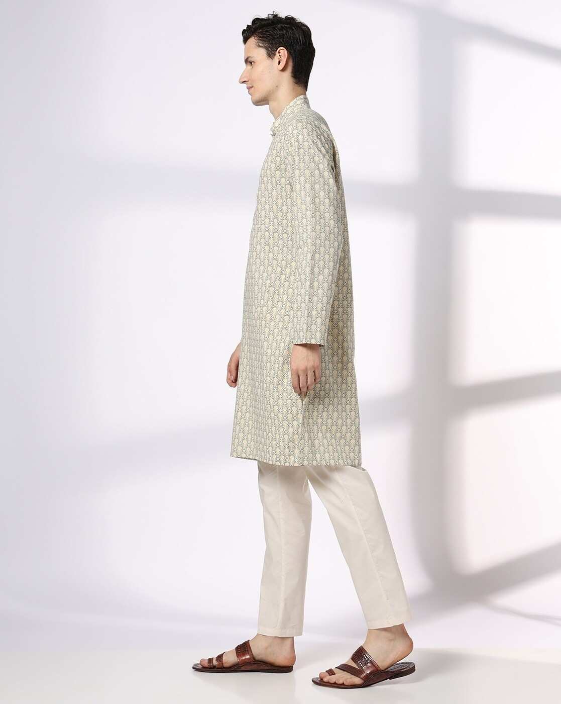 ROYAAJ | Men Printed Slim Fit Straight Kurta